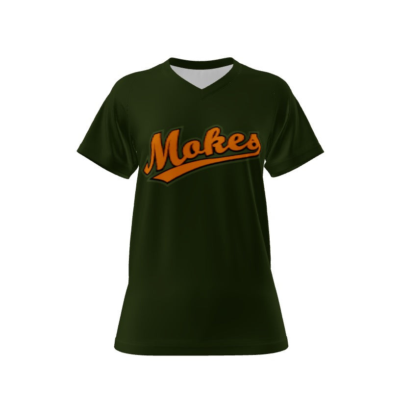 Women's V Neck Short Sleeve Shirt - Green