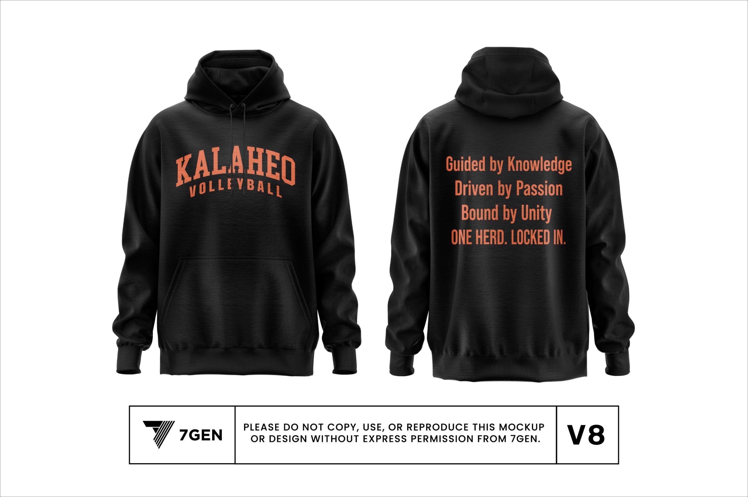 Black Hoodie/Orange Lettering