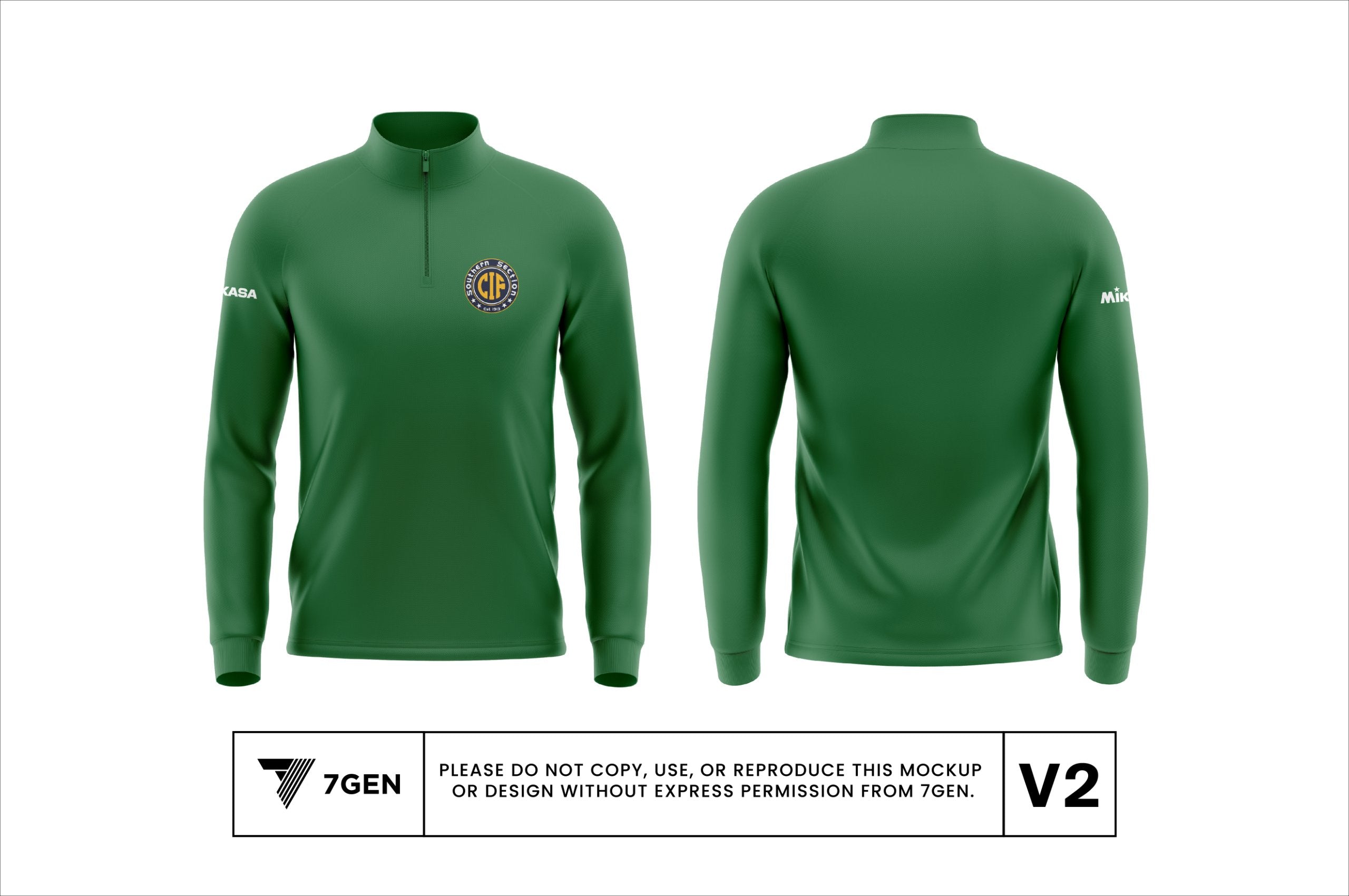 1/4 Zip - Green