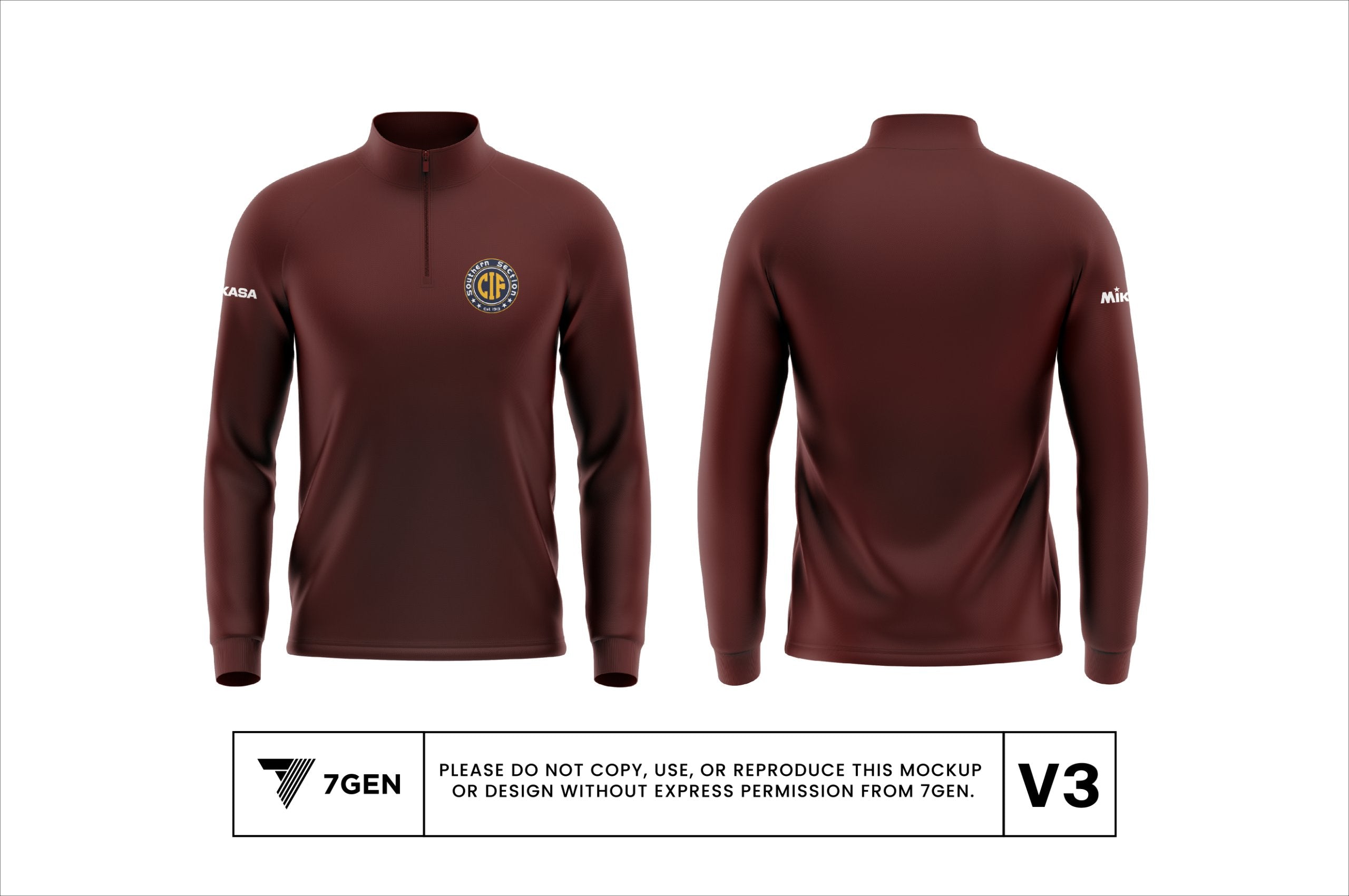1/4 Zip - Maroon