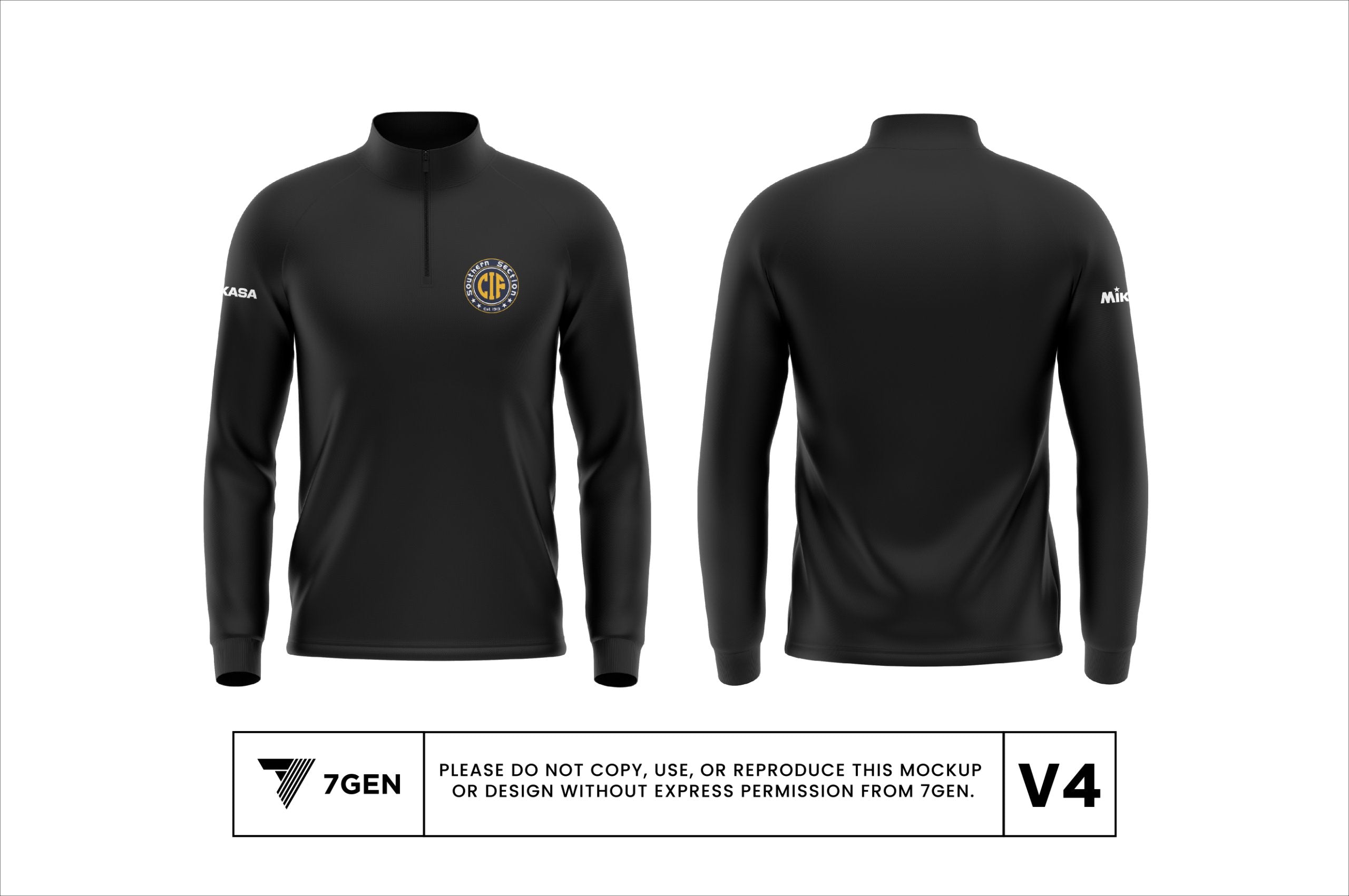 1/4 Zip - Black
