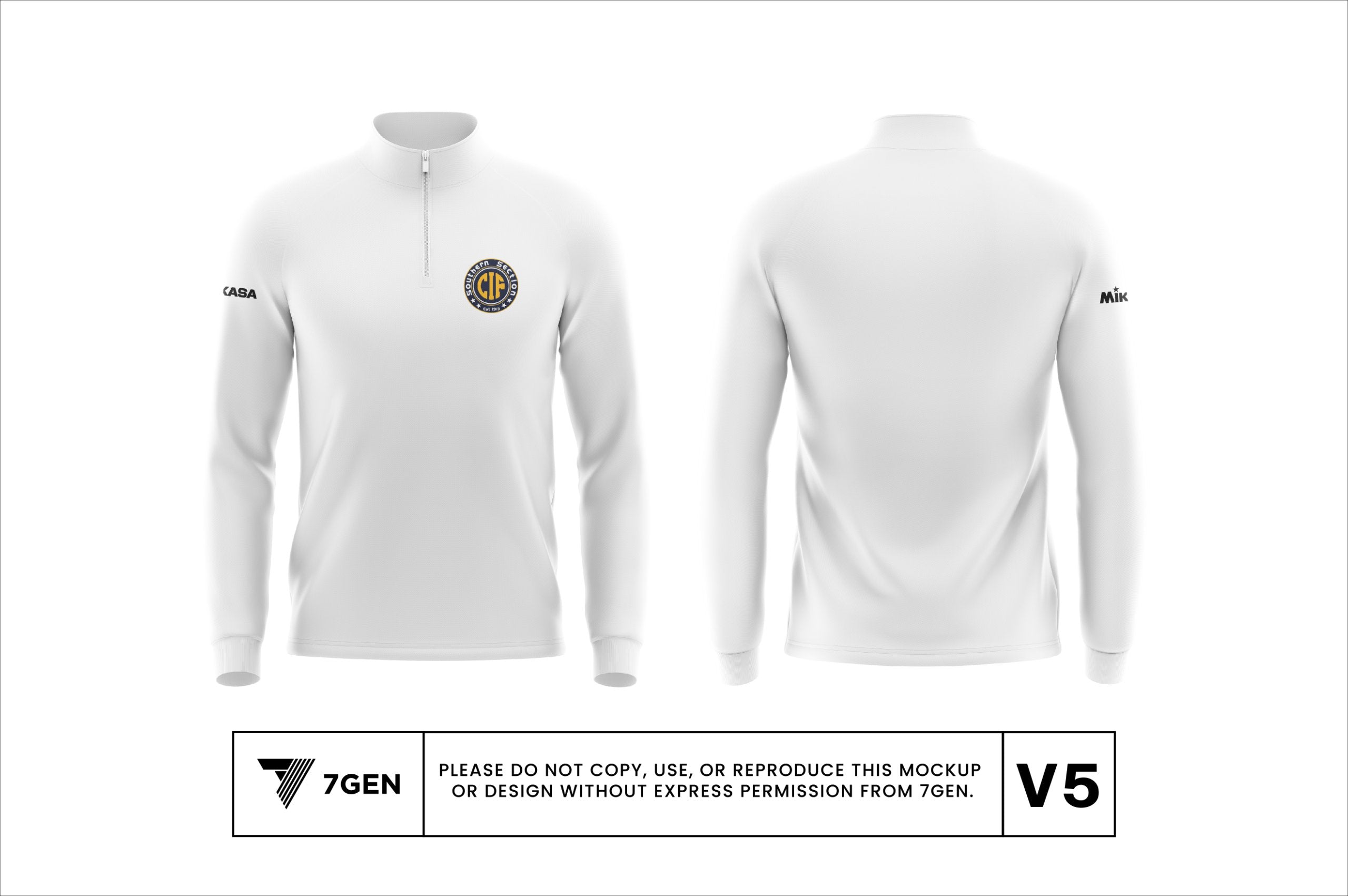 1/4 Zip - White