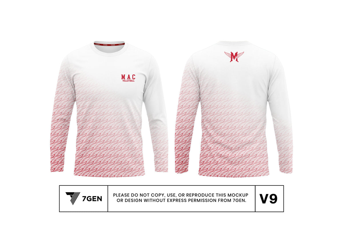 White Long Sleeve Rounded Neck
