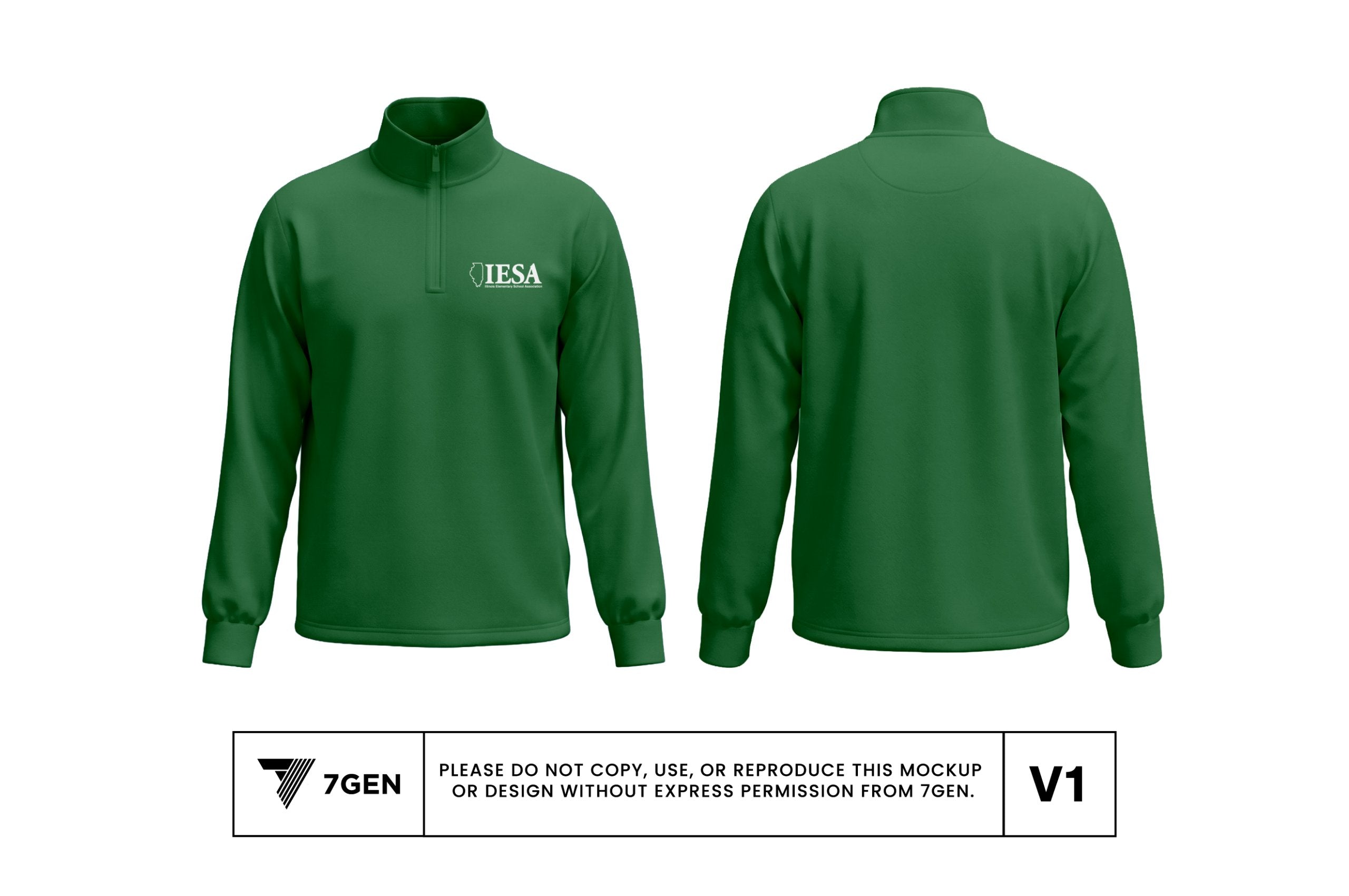 1/4 Zip - Green