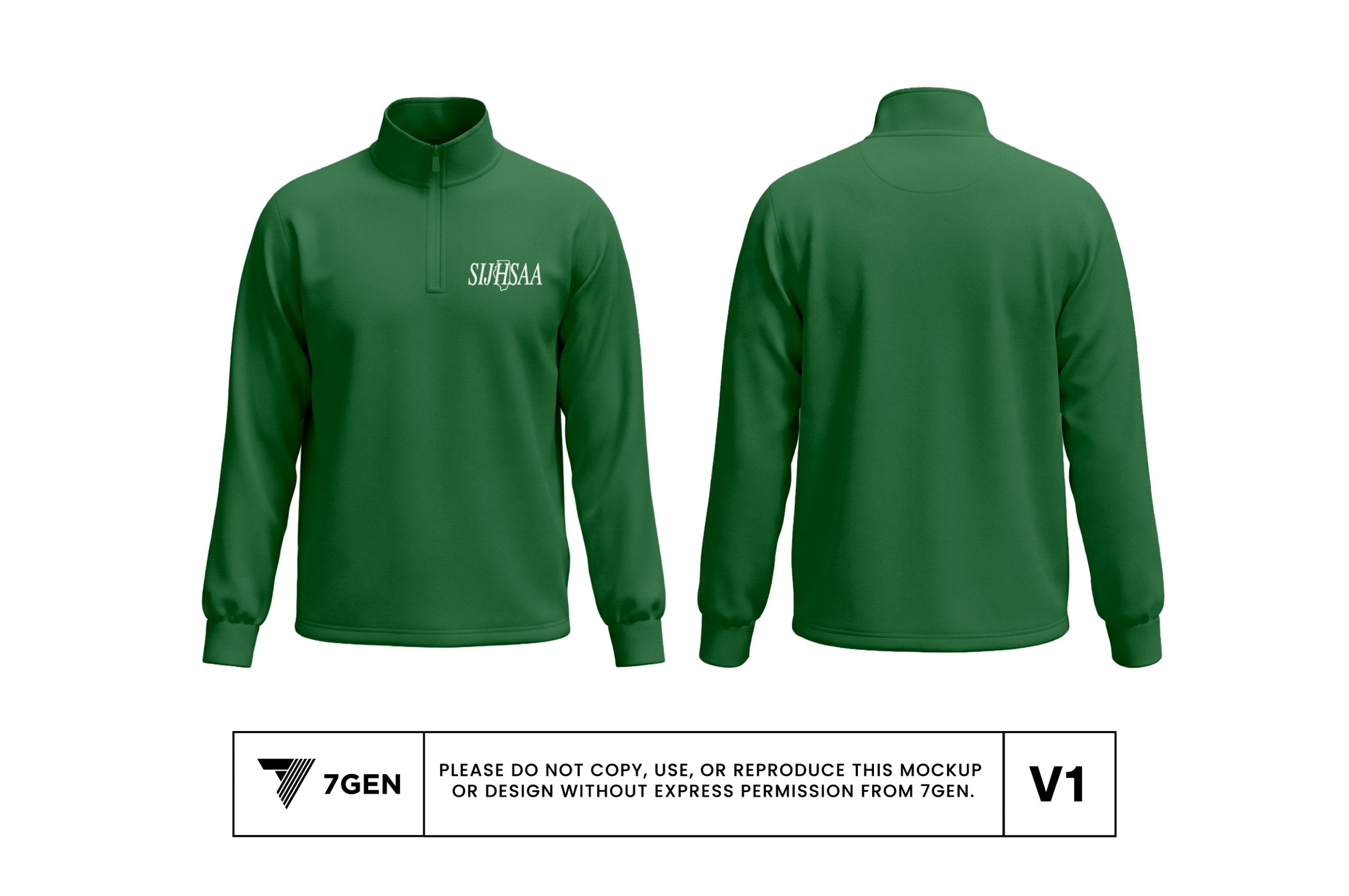 1/4 Zip - Green