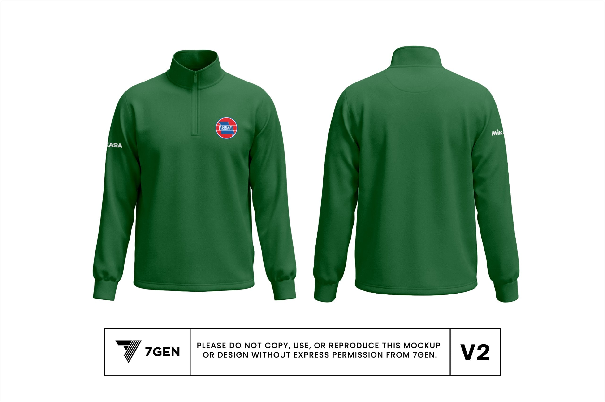 1/4 Zip - Green