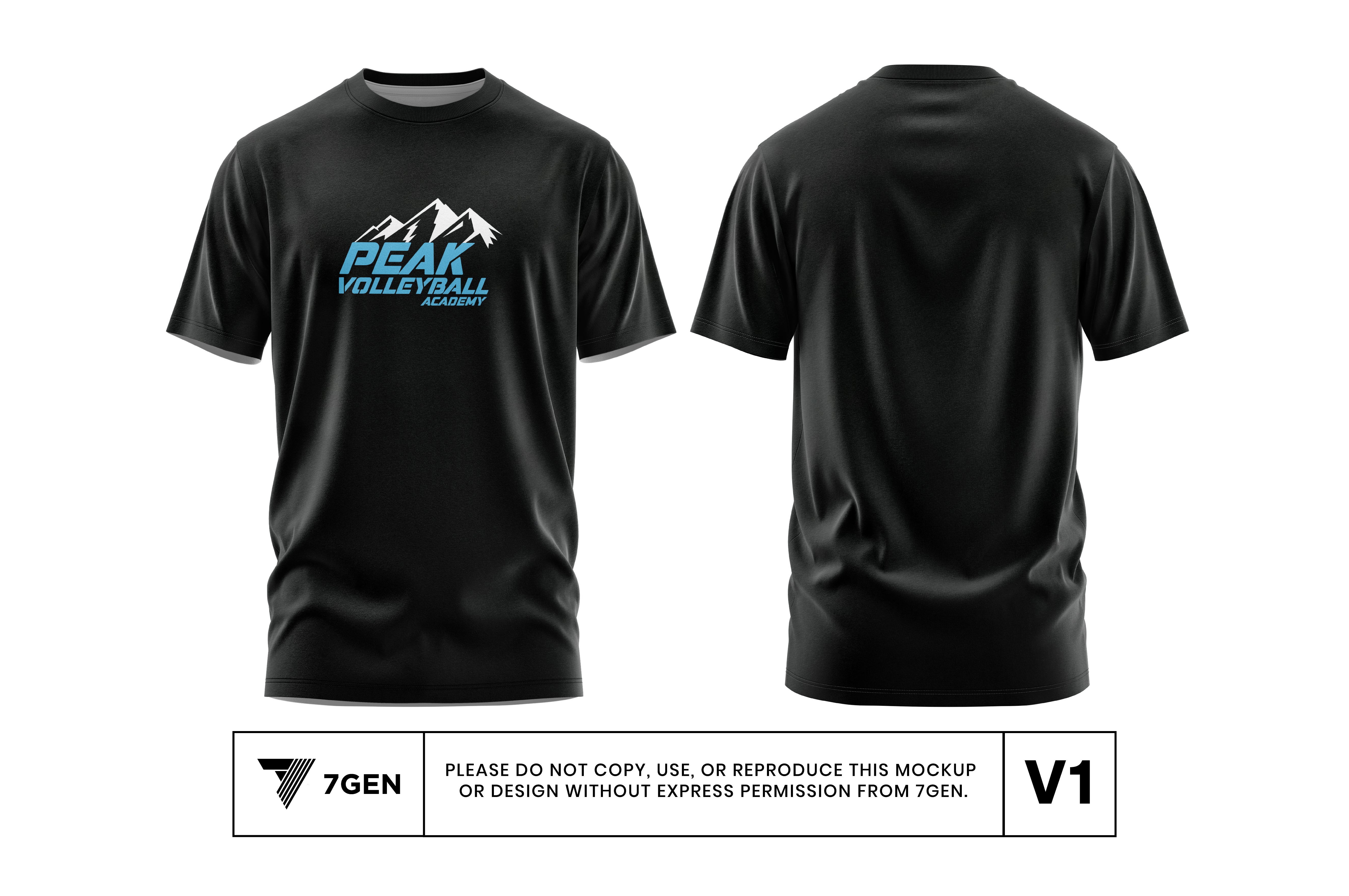 SS Black (White/Blue Logo) - Tri Blend Fabric