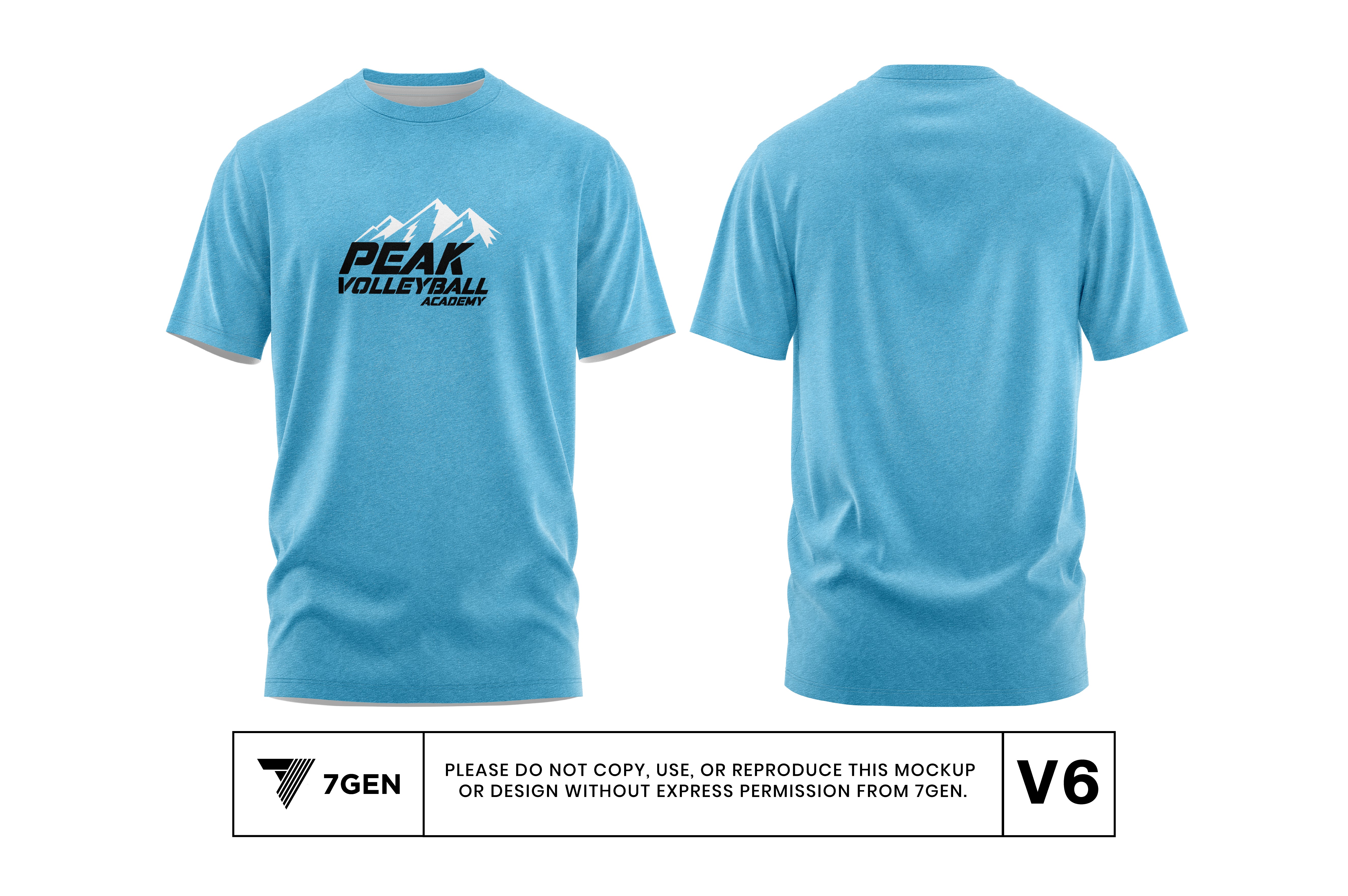 SS Light Blue (White/Black Logo) - Tri Blend Fabric