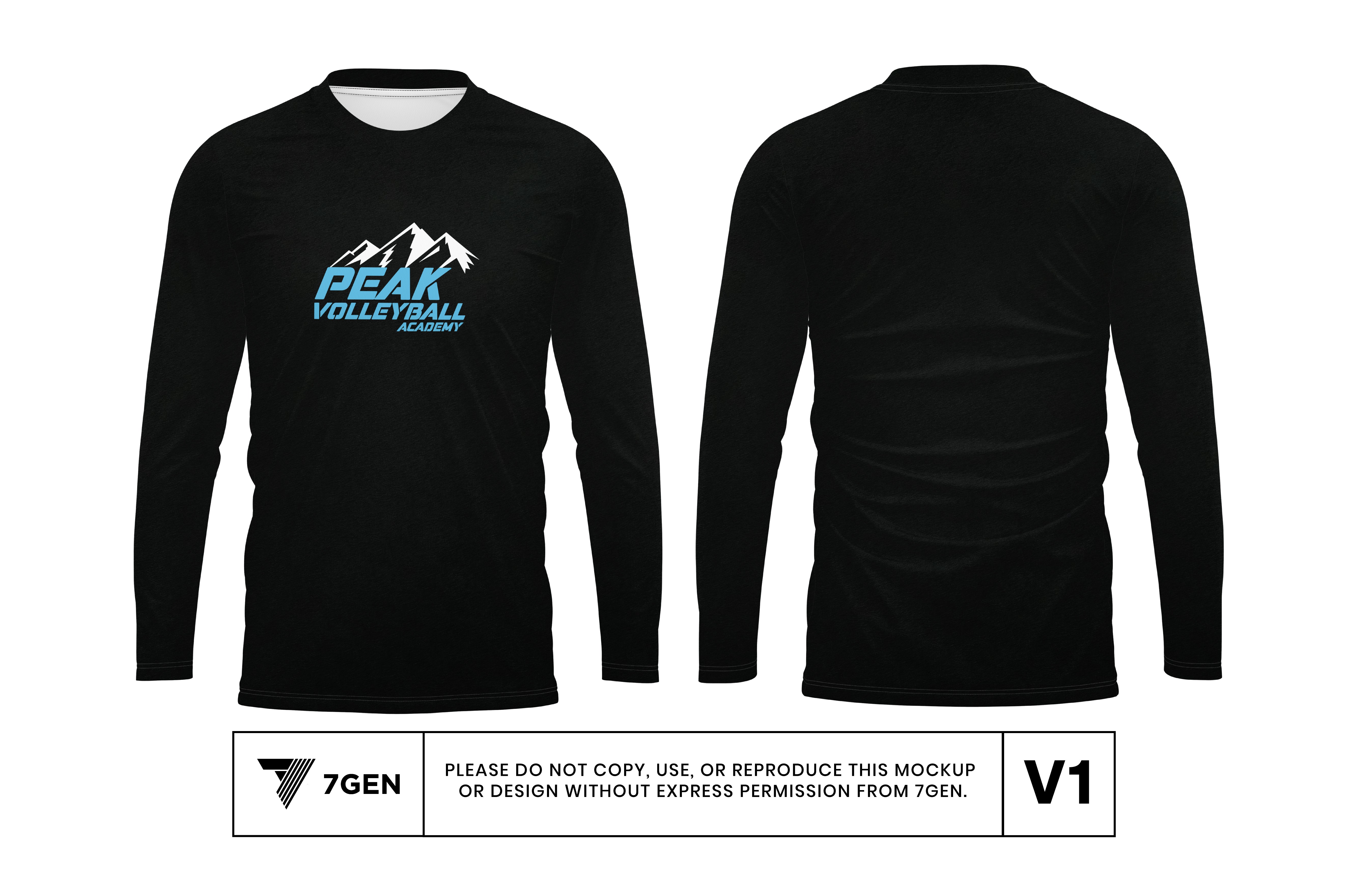 LS Black (White/Blue Logo) - Tri Blend Fabric