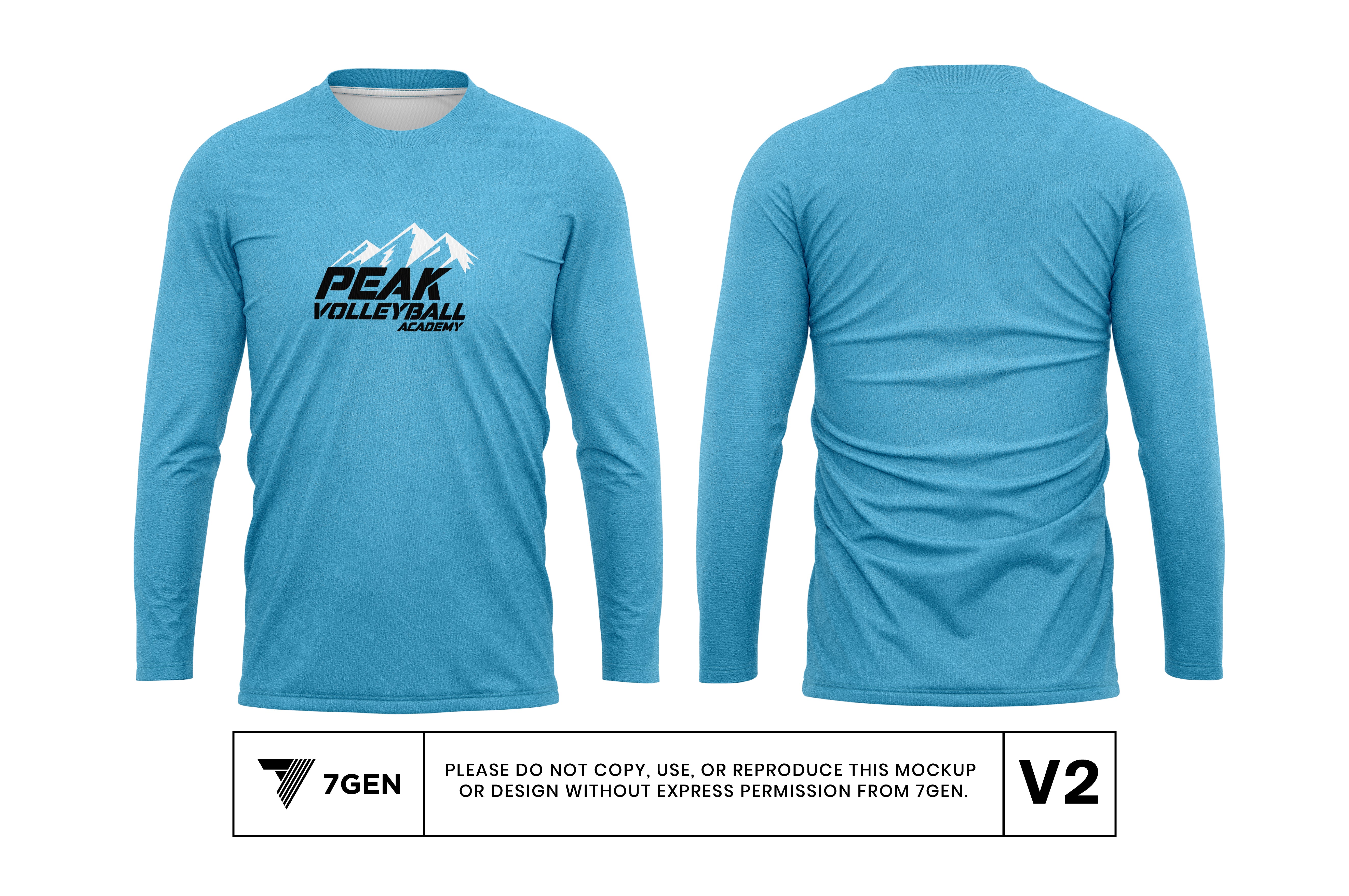 LS Light Blue (White/Black Logo) - Tri Blend Fabric