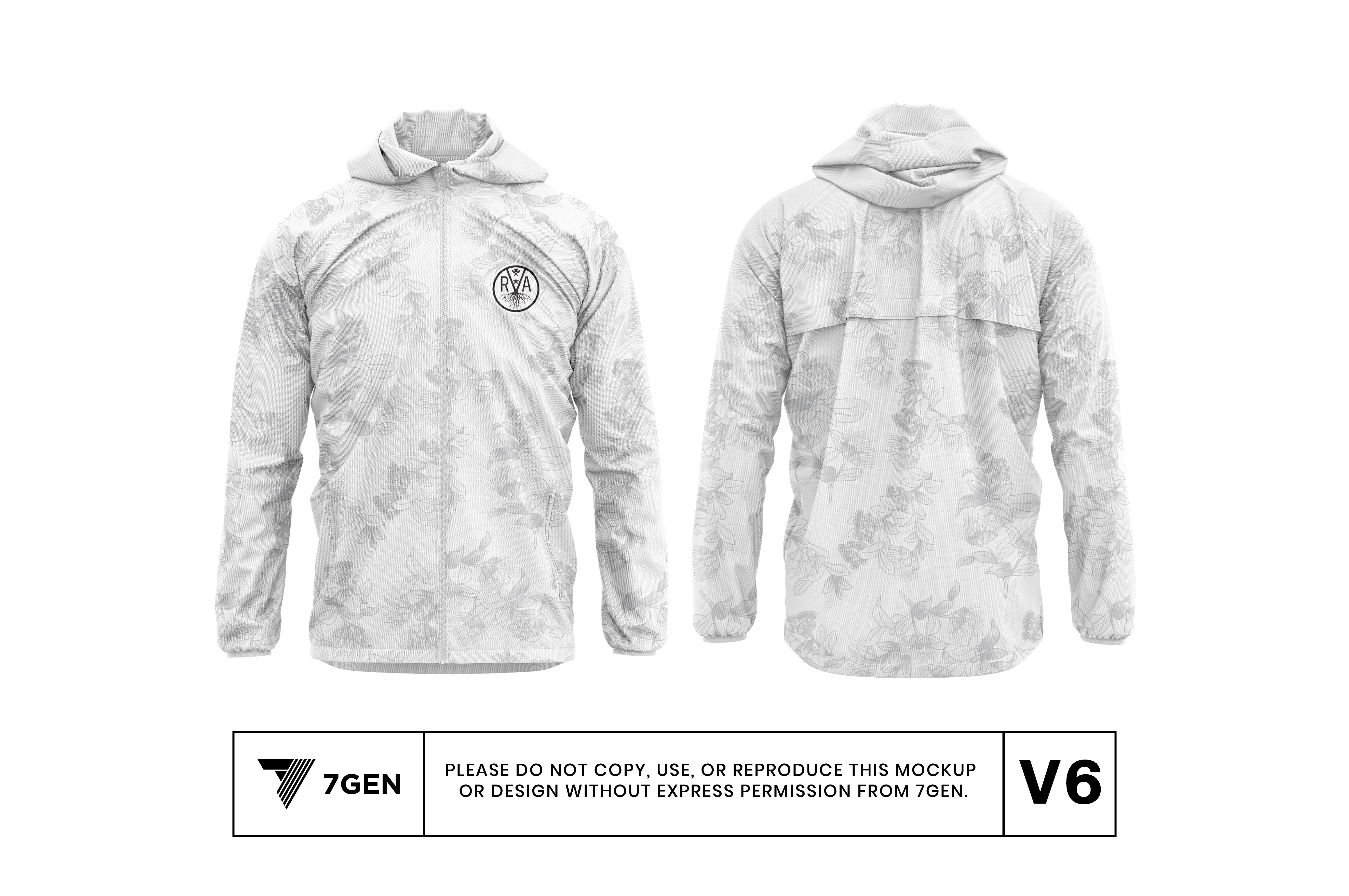 Tech Jacket (White - 'Ohi'a Flower)