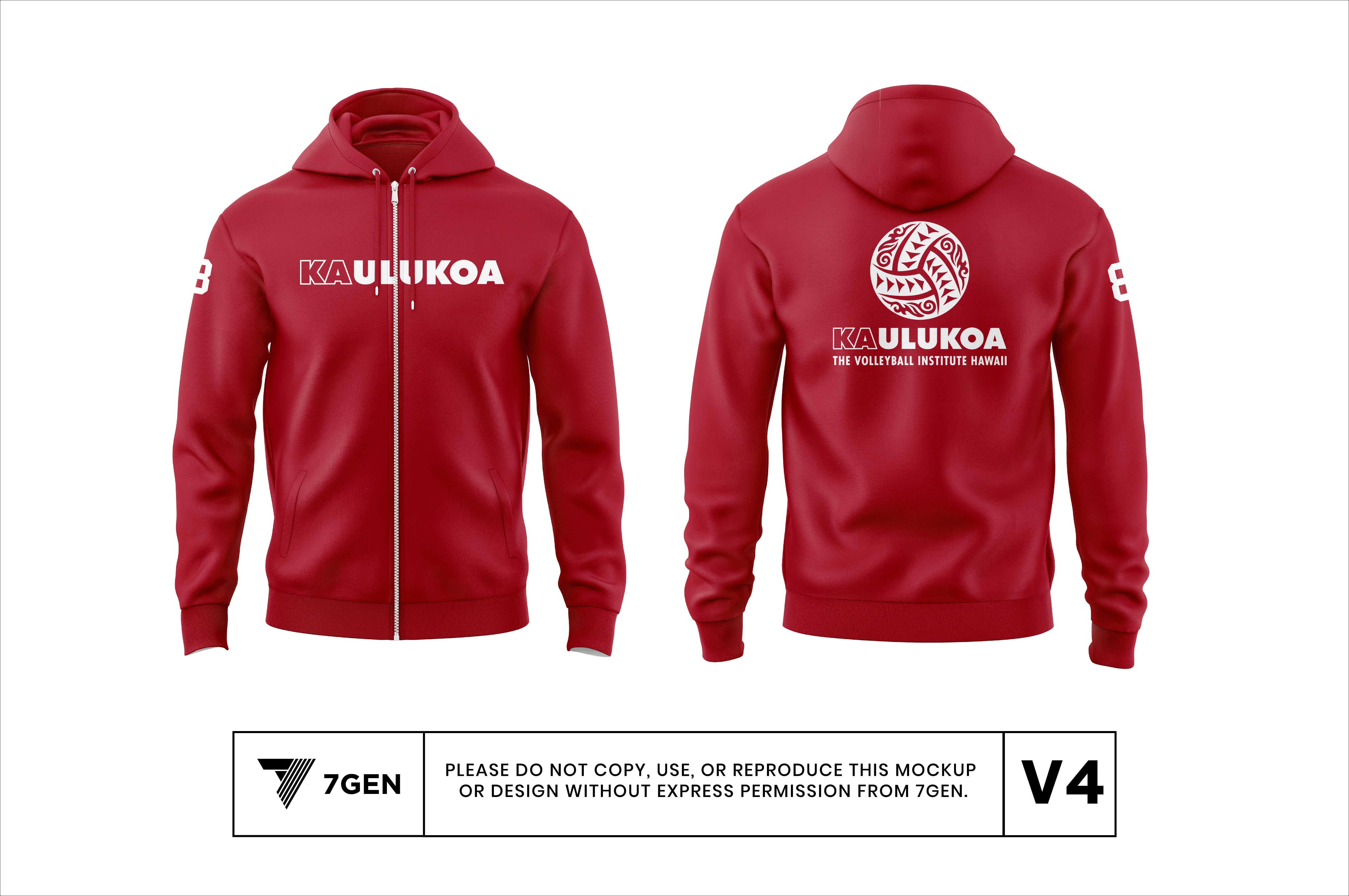 Koa Full Zip Hoodie - Red