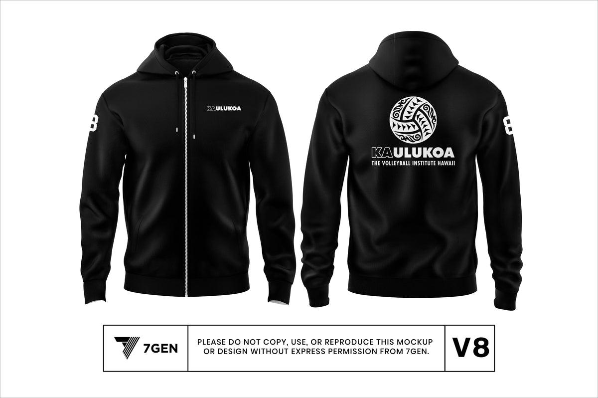 Koa Full Zip Hoodie - Black