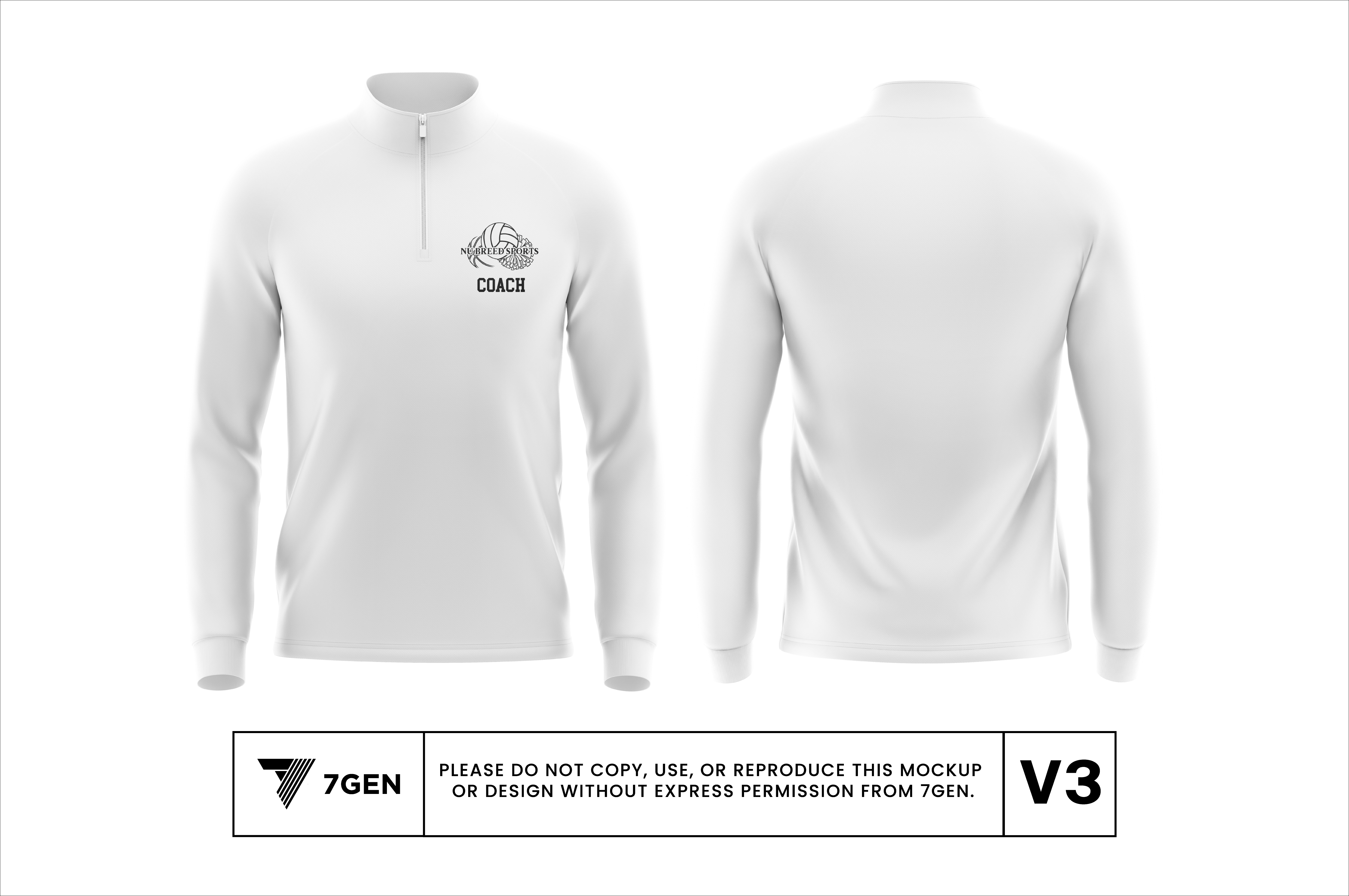 1/4 Zip - White