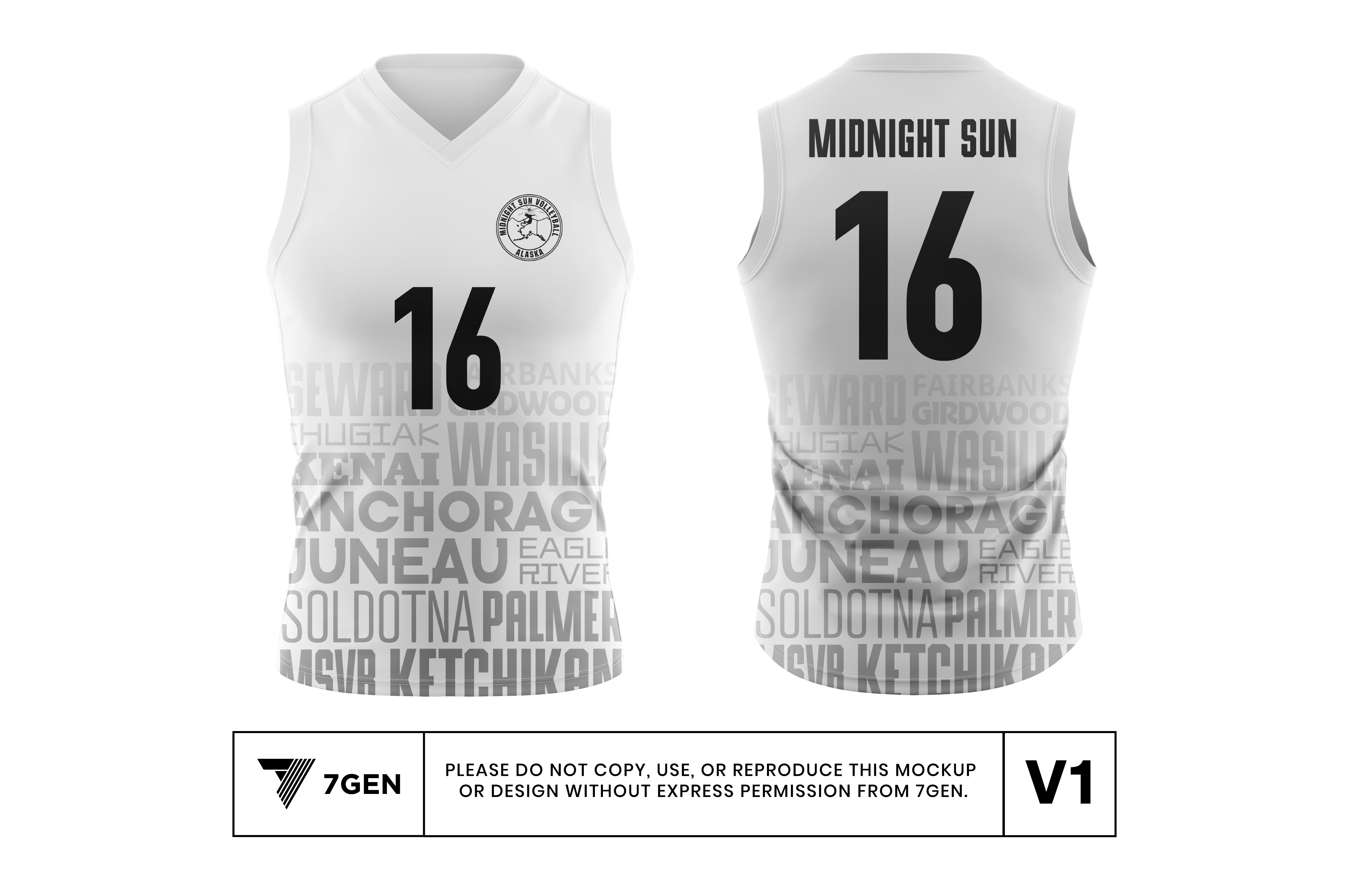 Sleeveless White Cities Jersey