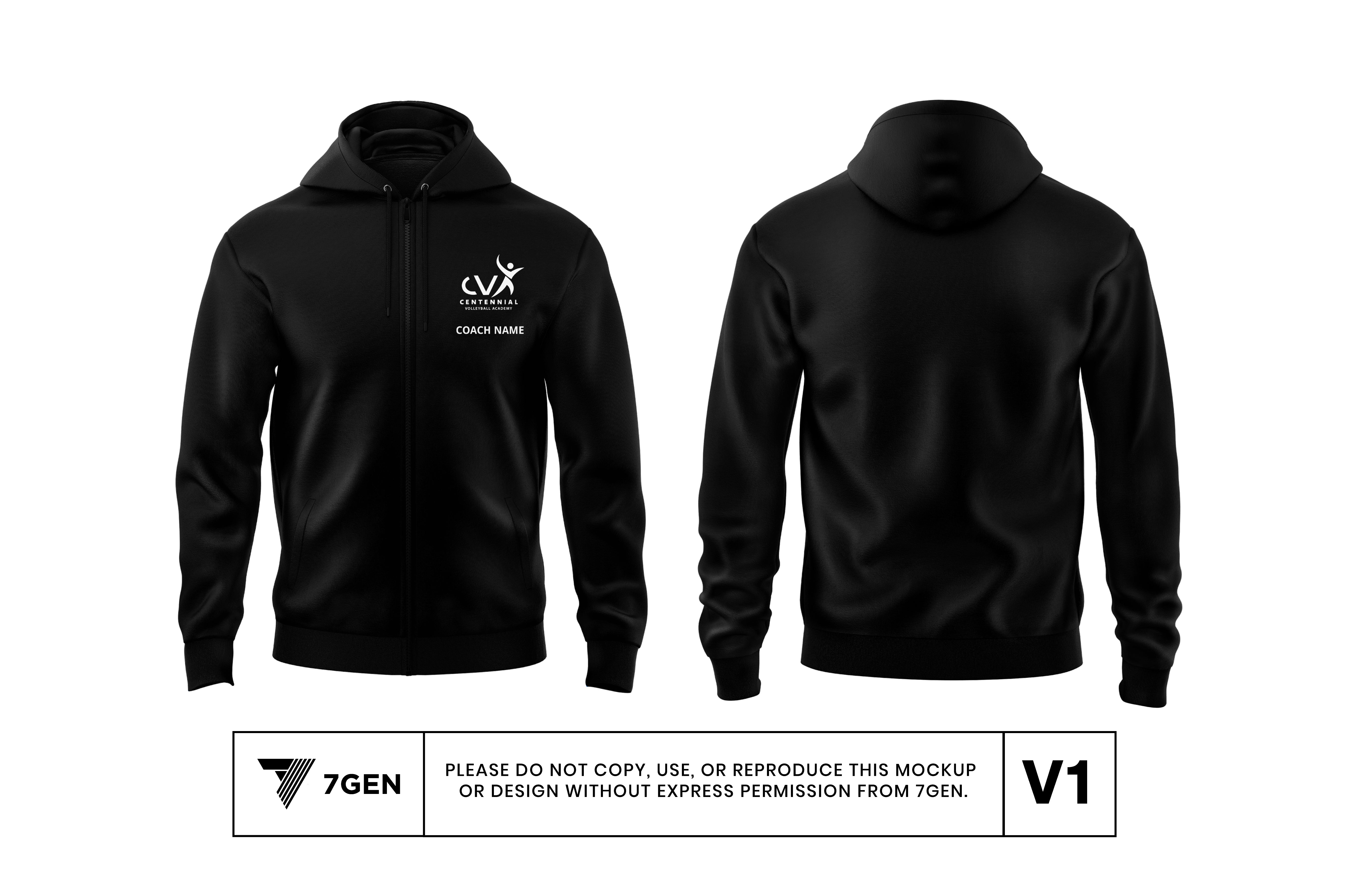 Men's Full Zip Hoodie - Black