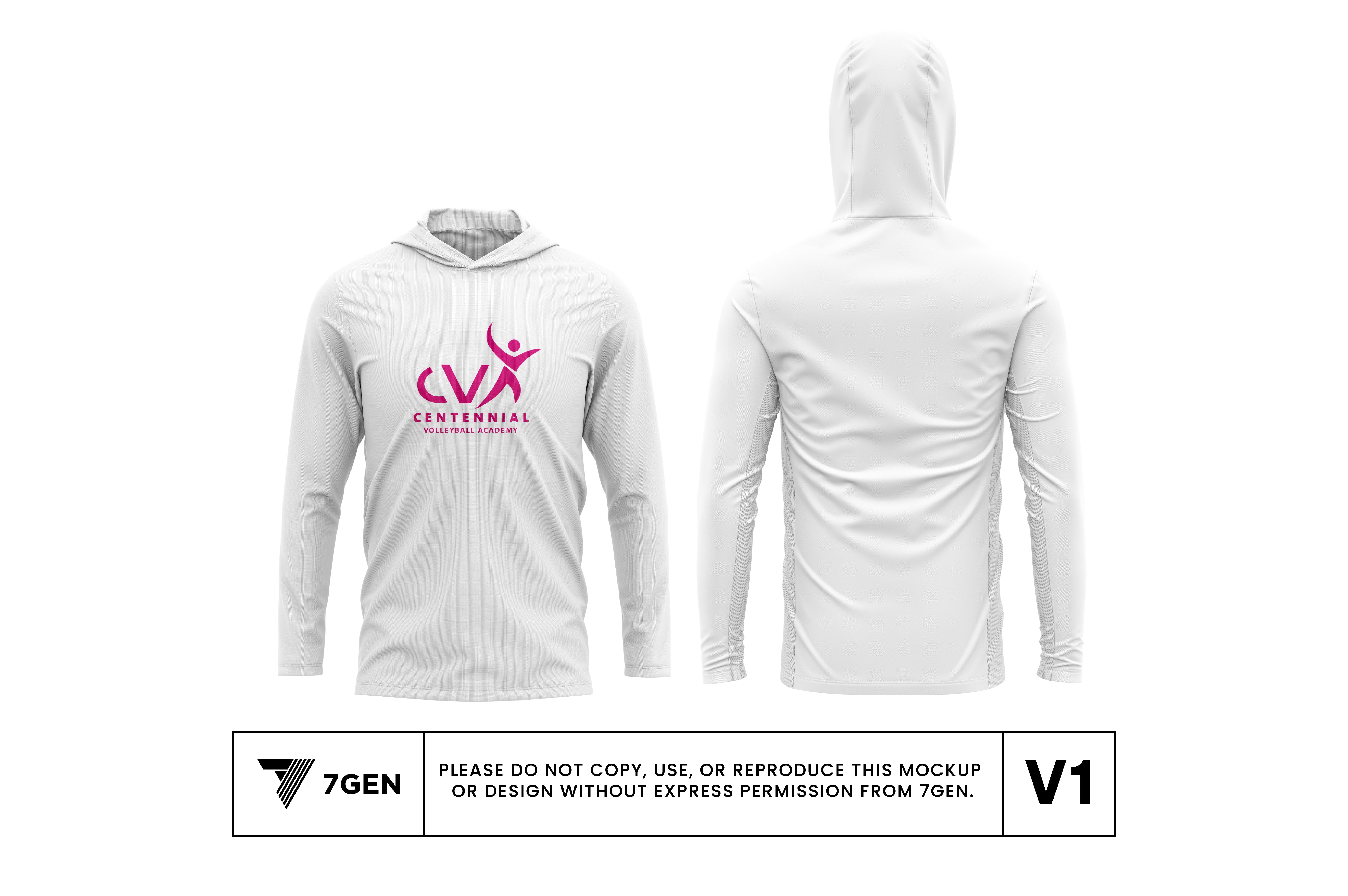 Hooded LS Tri Blend Logo Shirt - White