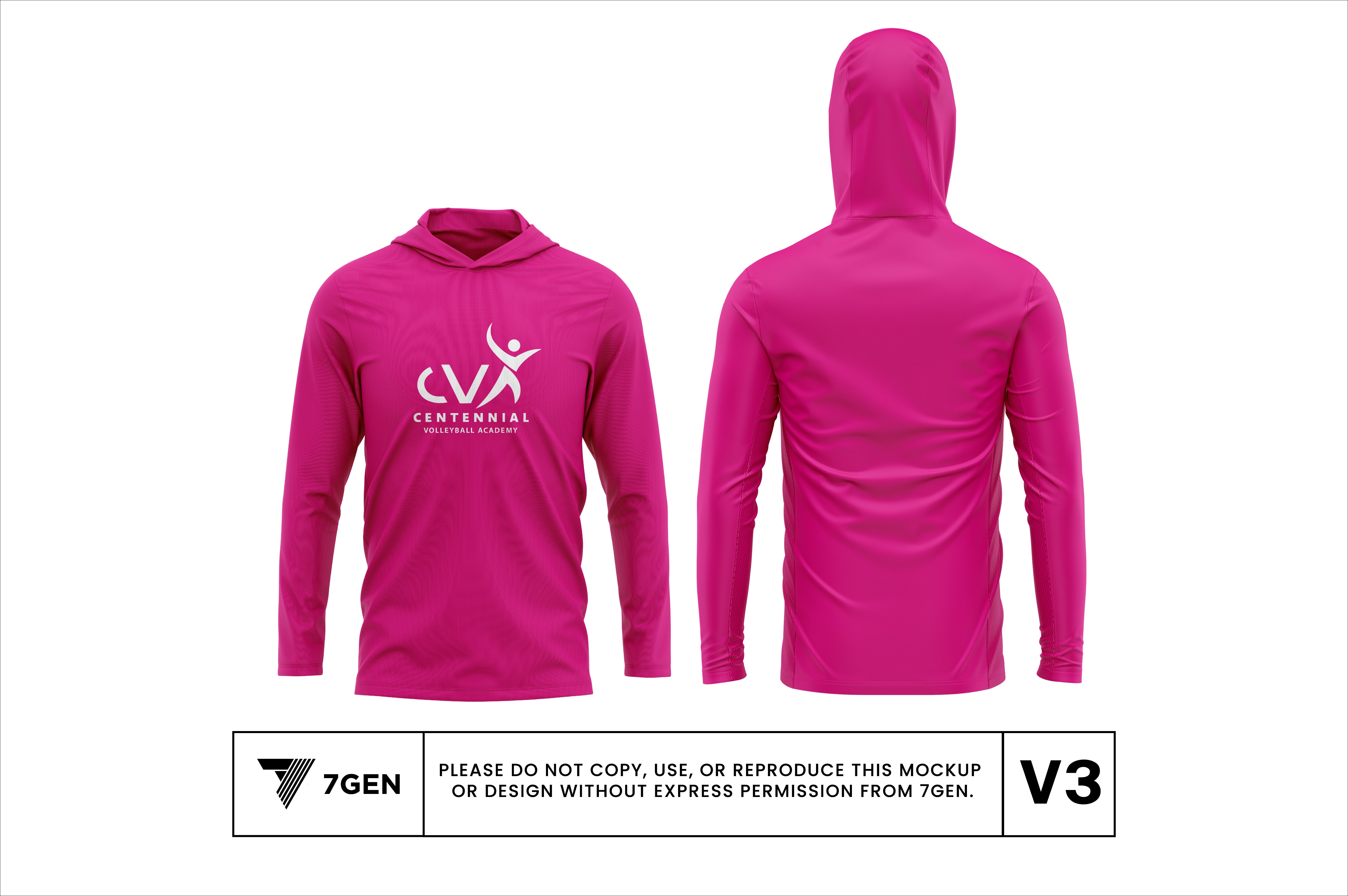 Hooded LS Tri Blend Logo Shirt - Pink