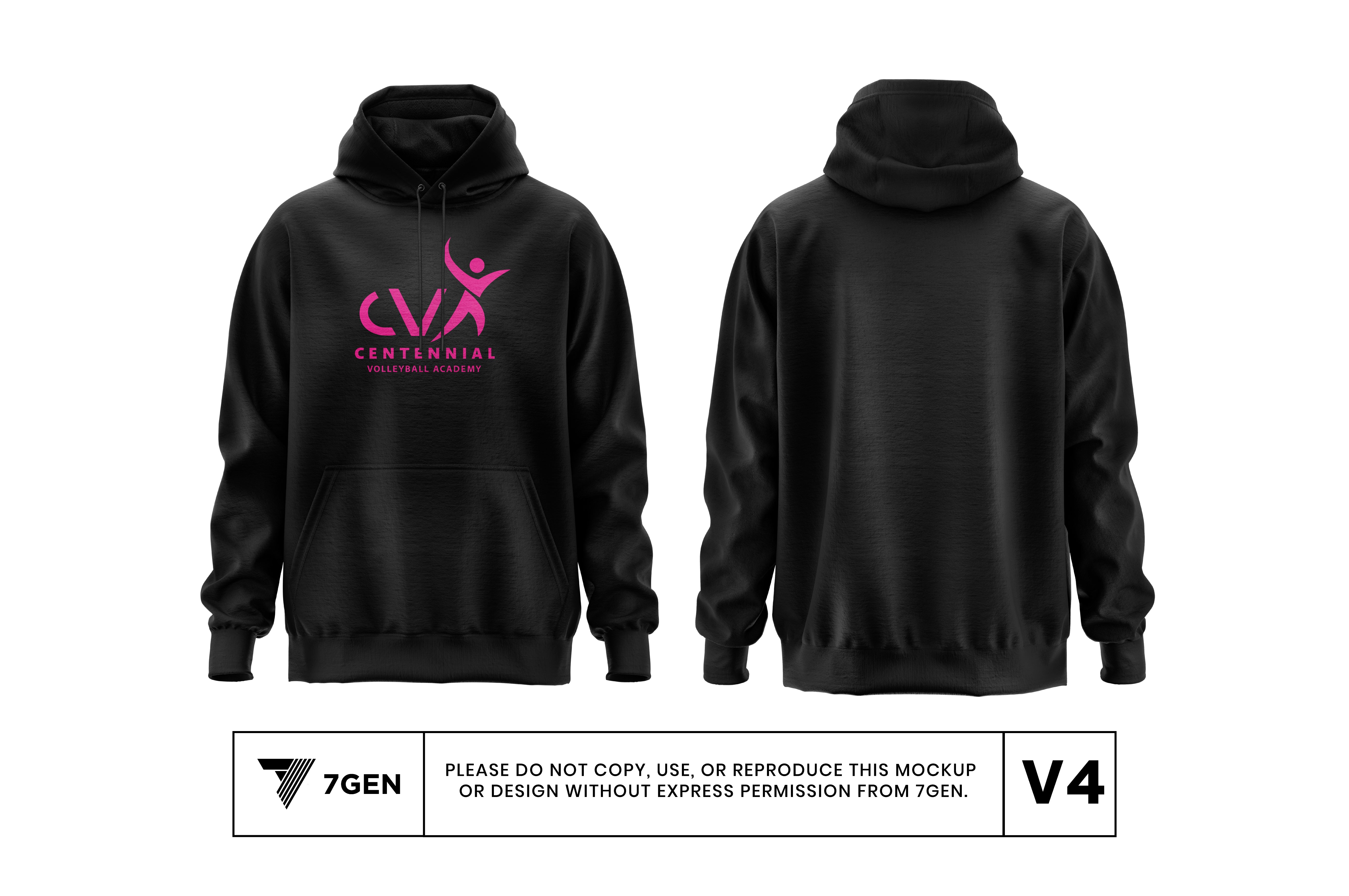 Unisex Pullover Hoodie - Cotton/Logo - Black