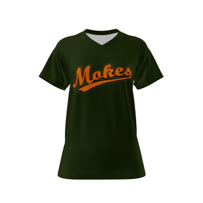 Women's V Neck Short Sleeve Shirt - Green