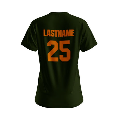 Women's V Neck Short Sleeve Shirt - Green