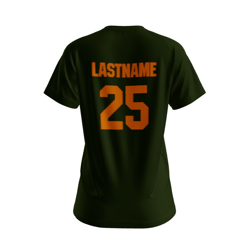 Women's V Neck Short Sleeve Shirt - Green