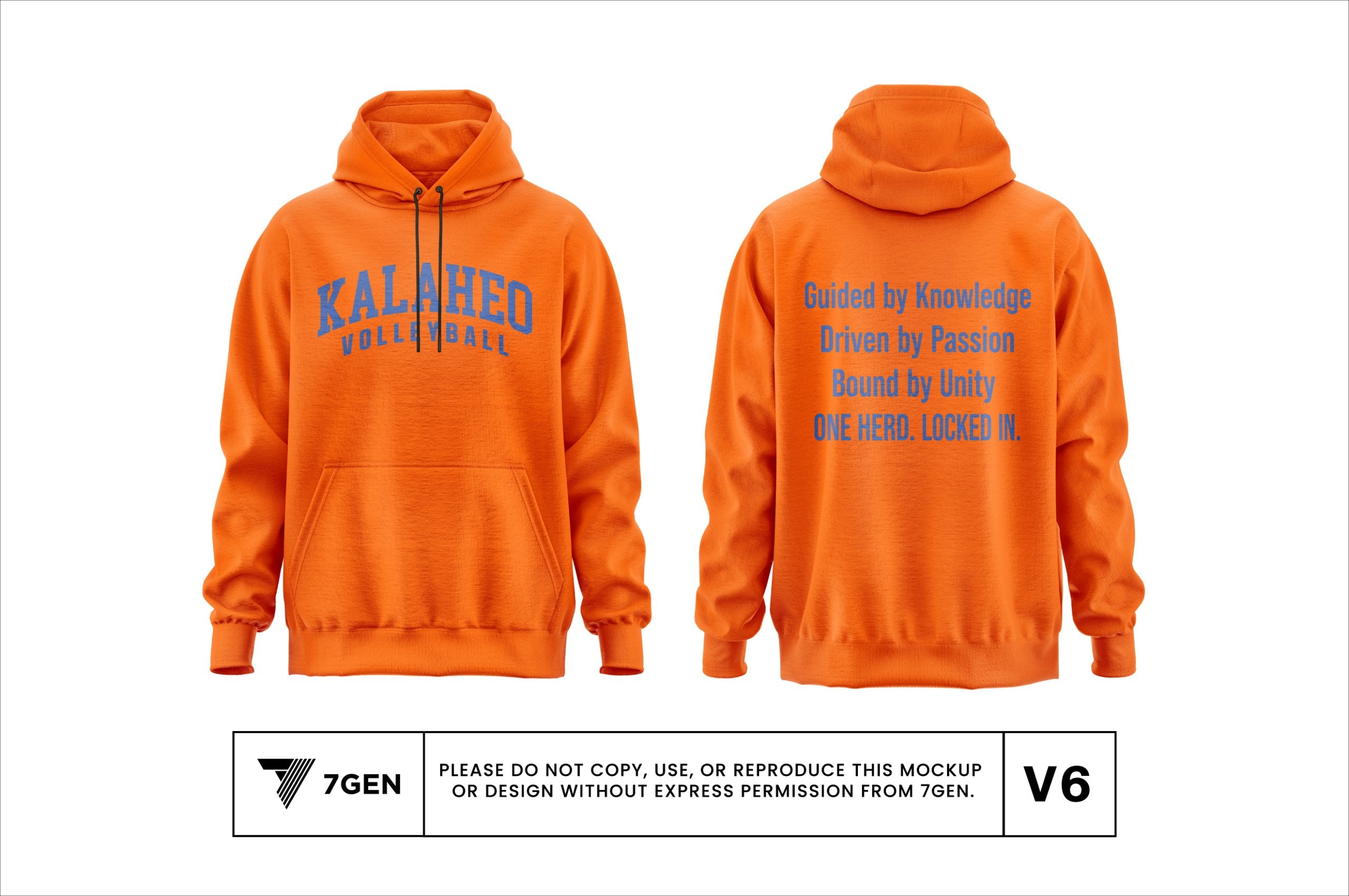 Hoodie - Orange/Blue