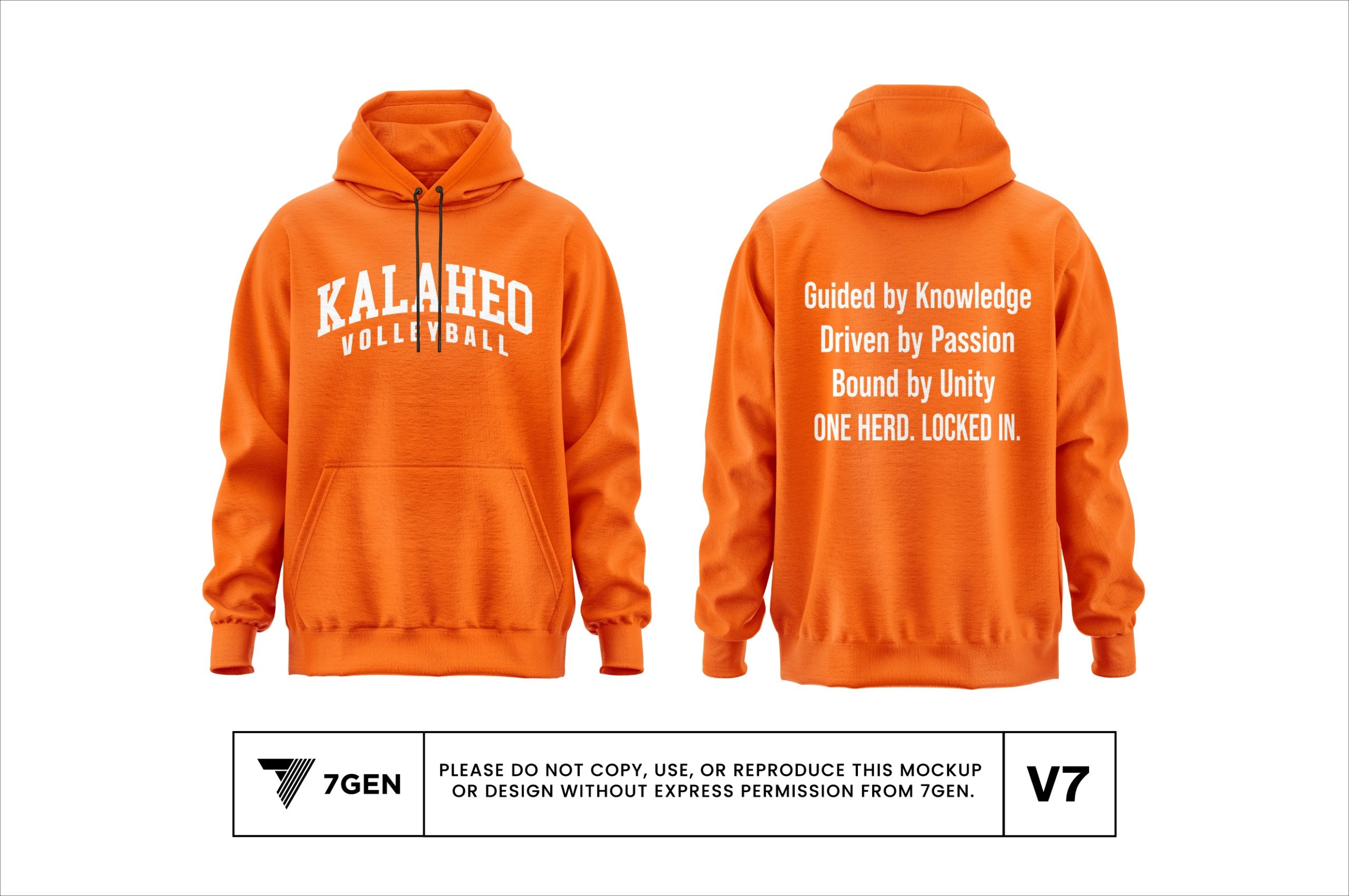 Hoodie - Orange/White