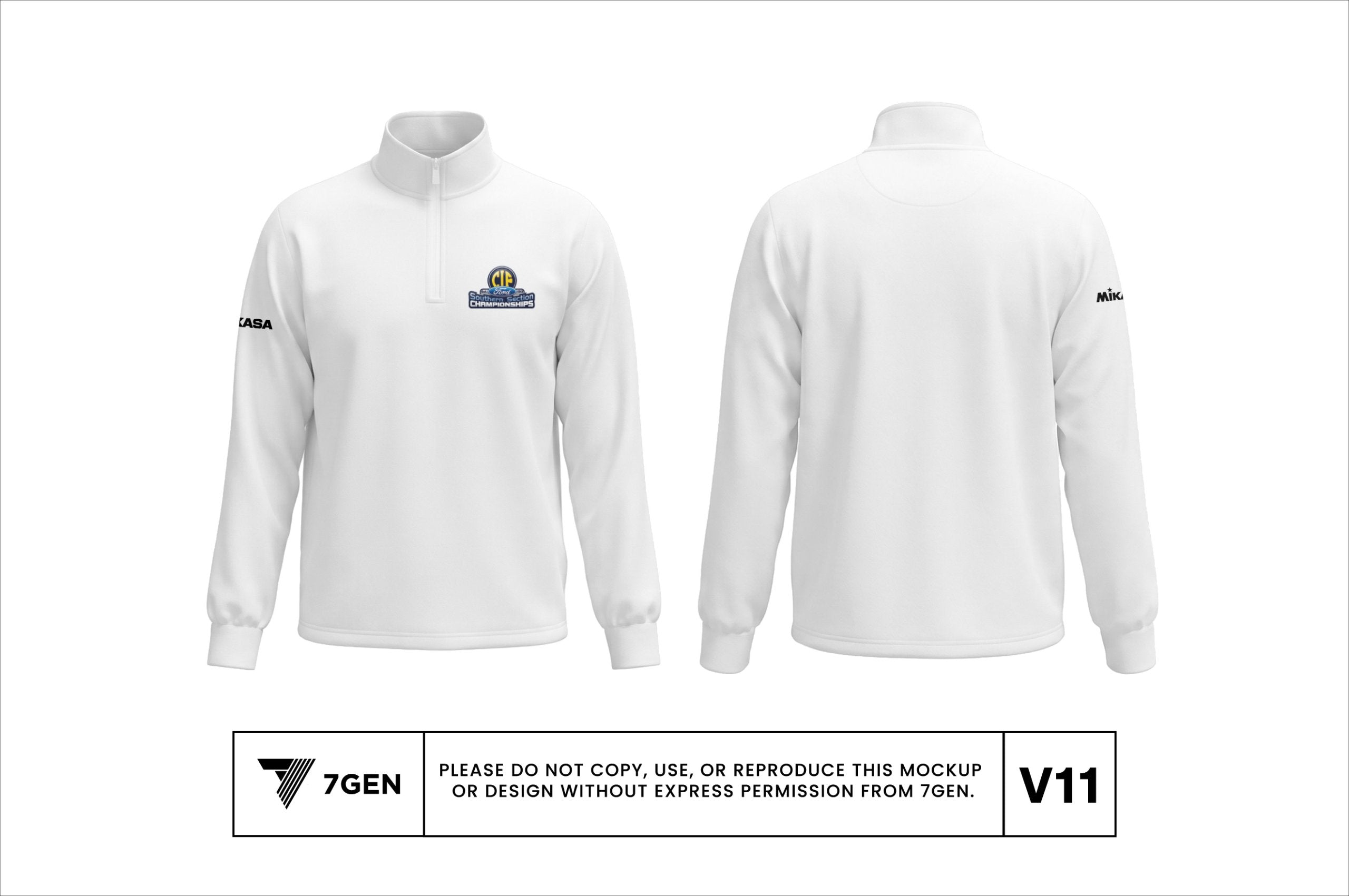 1/4 Zip - White
