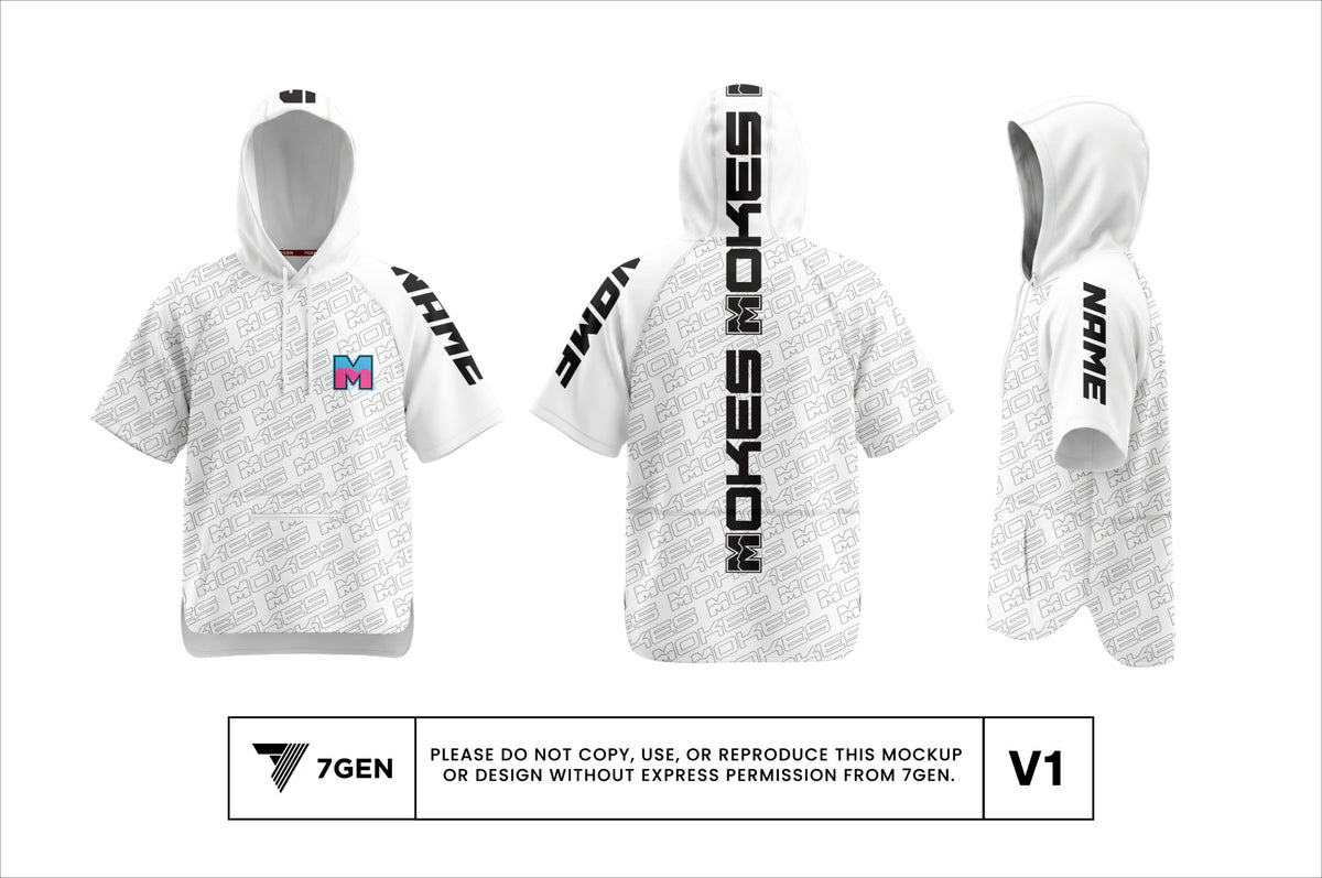 Unisex SS Batting Hoodie - White