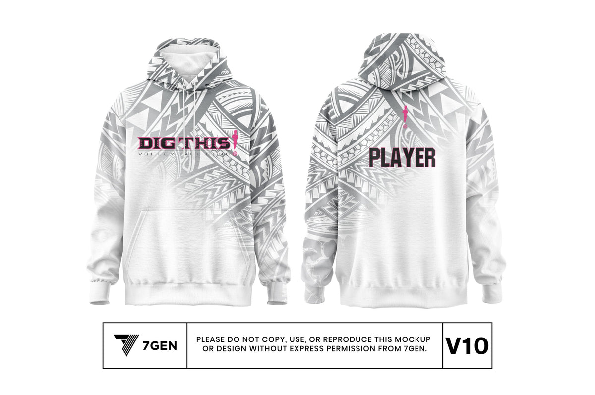 Tribal Hoodie - White/Grey