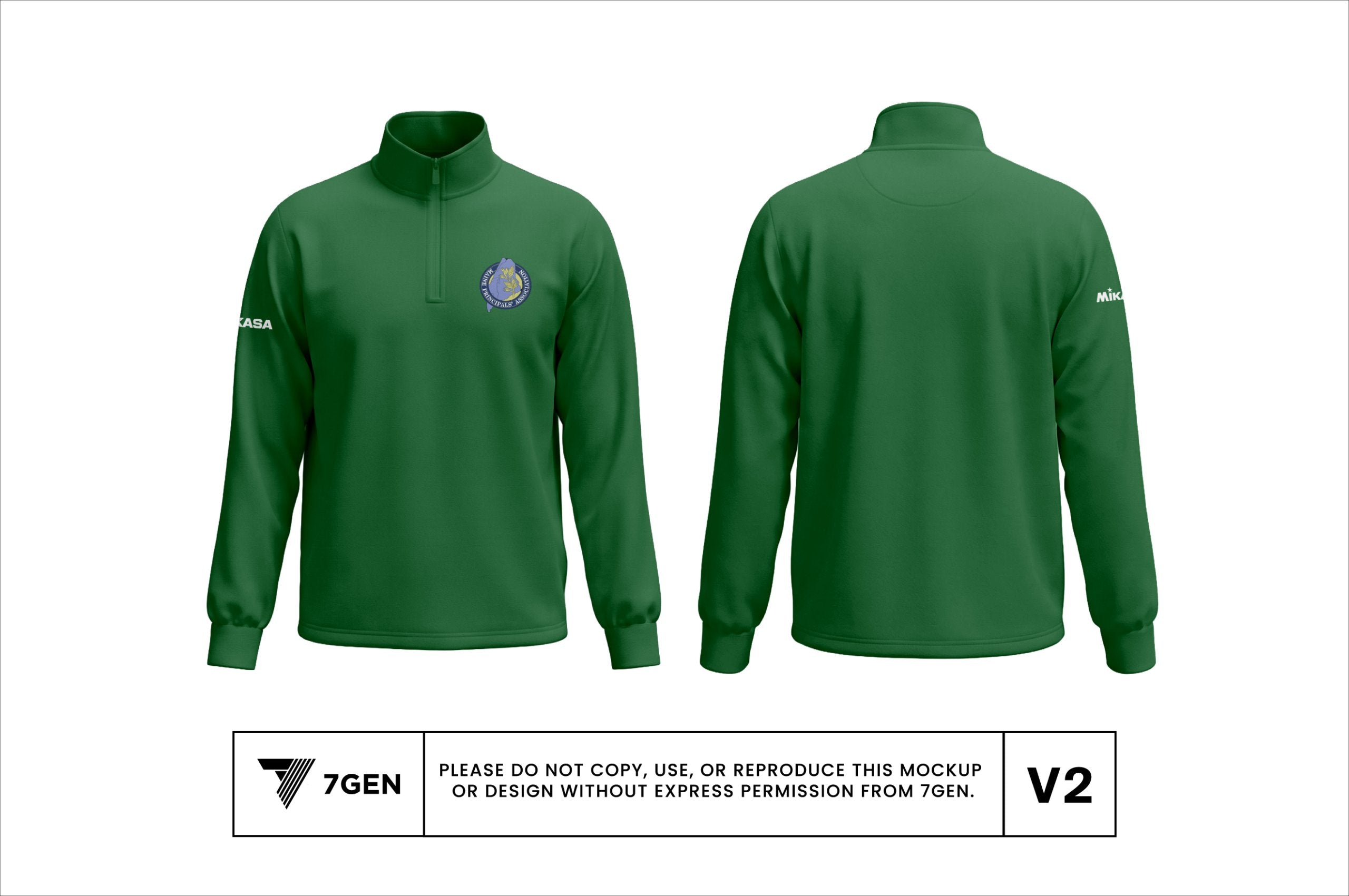 1/4 Zip - Green