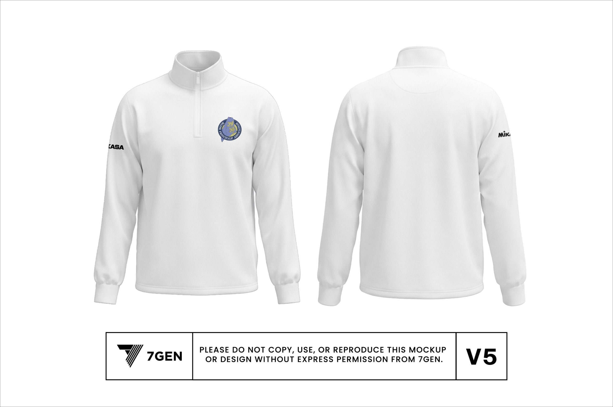 1/4 Zip - White