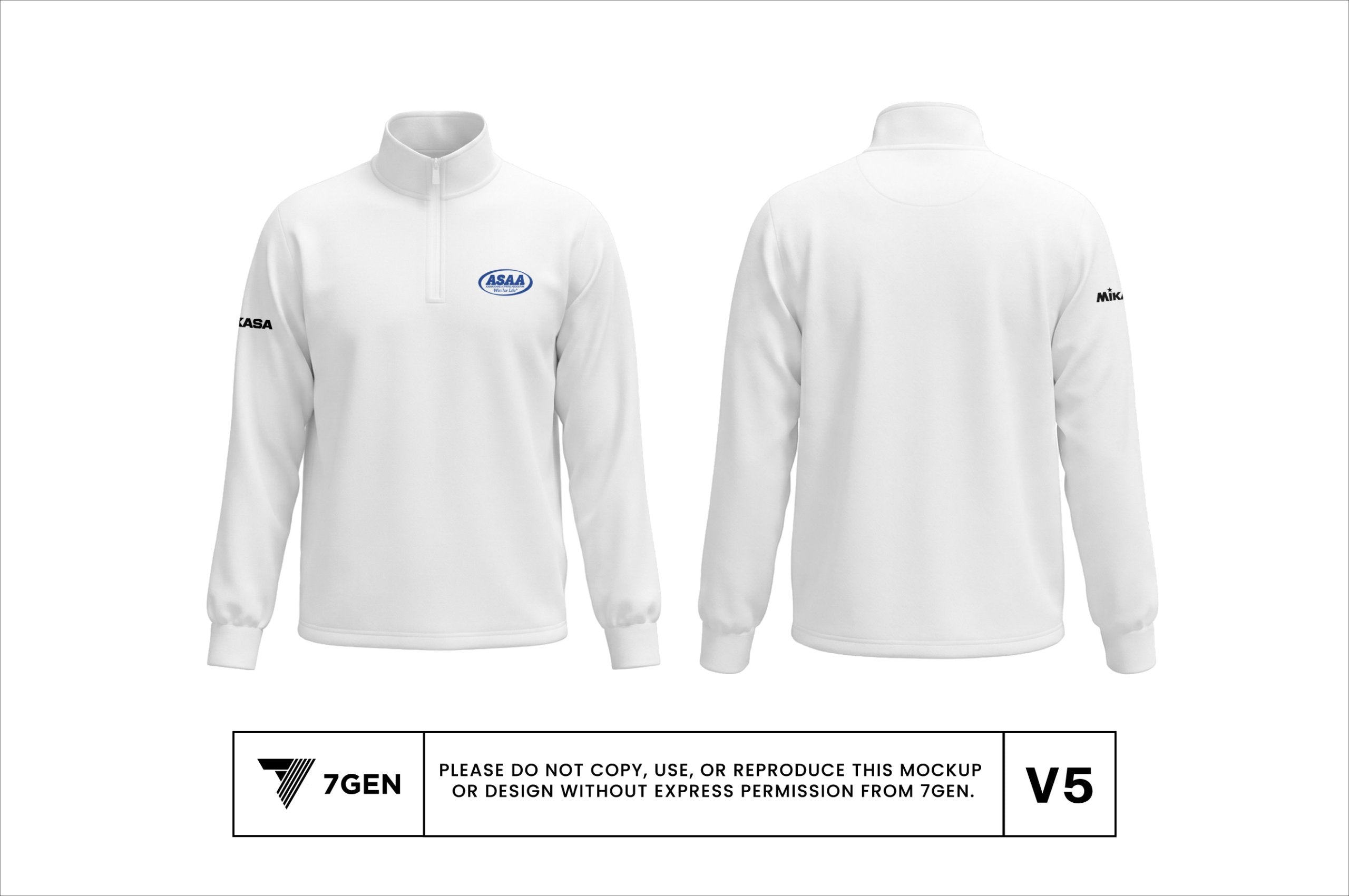 1/4 Zip - White