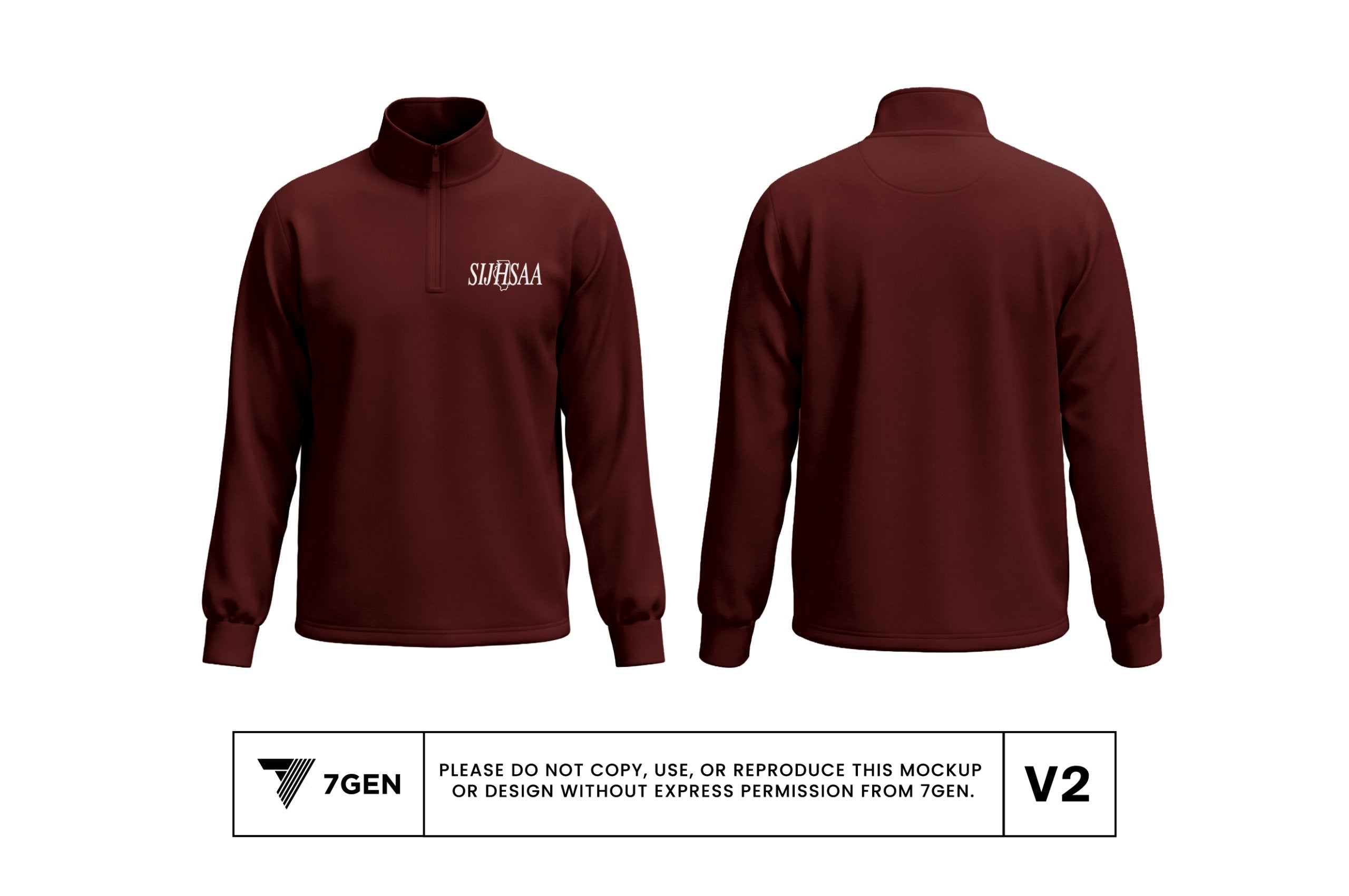 1/4 Zip - Maroon
