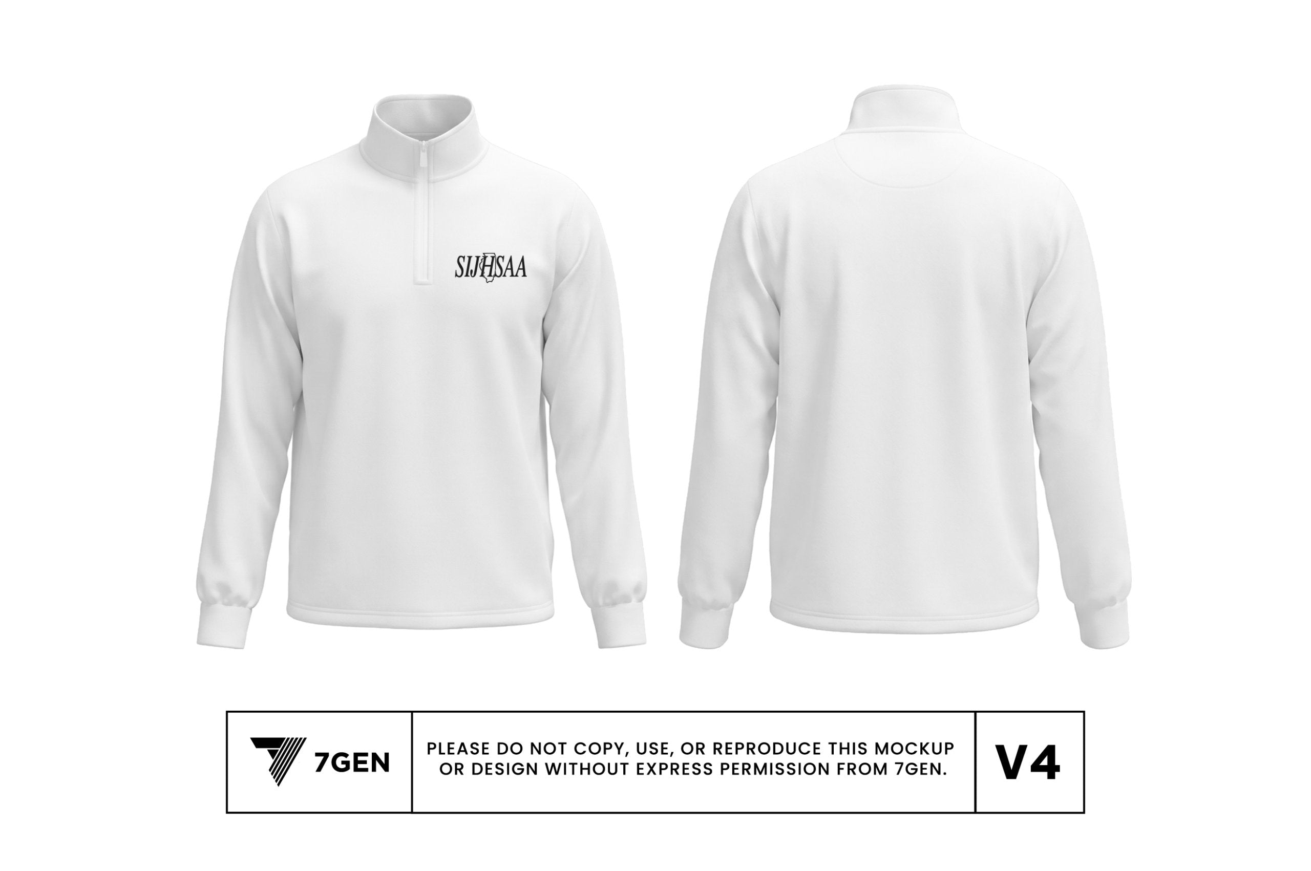 1/4 Zip - White