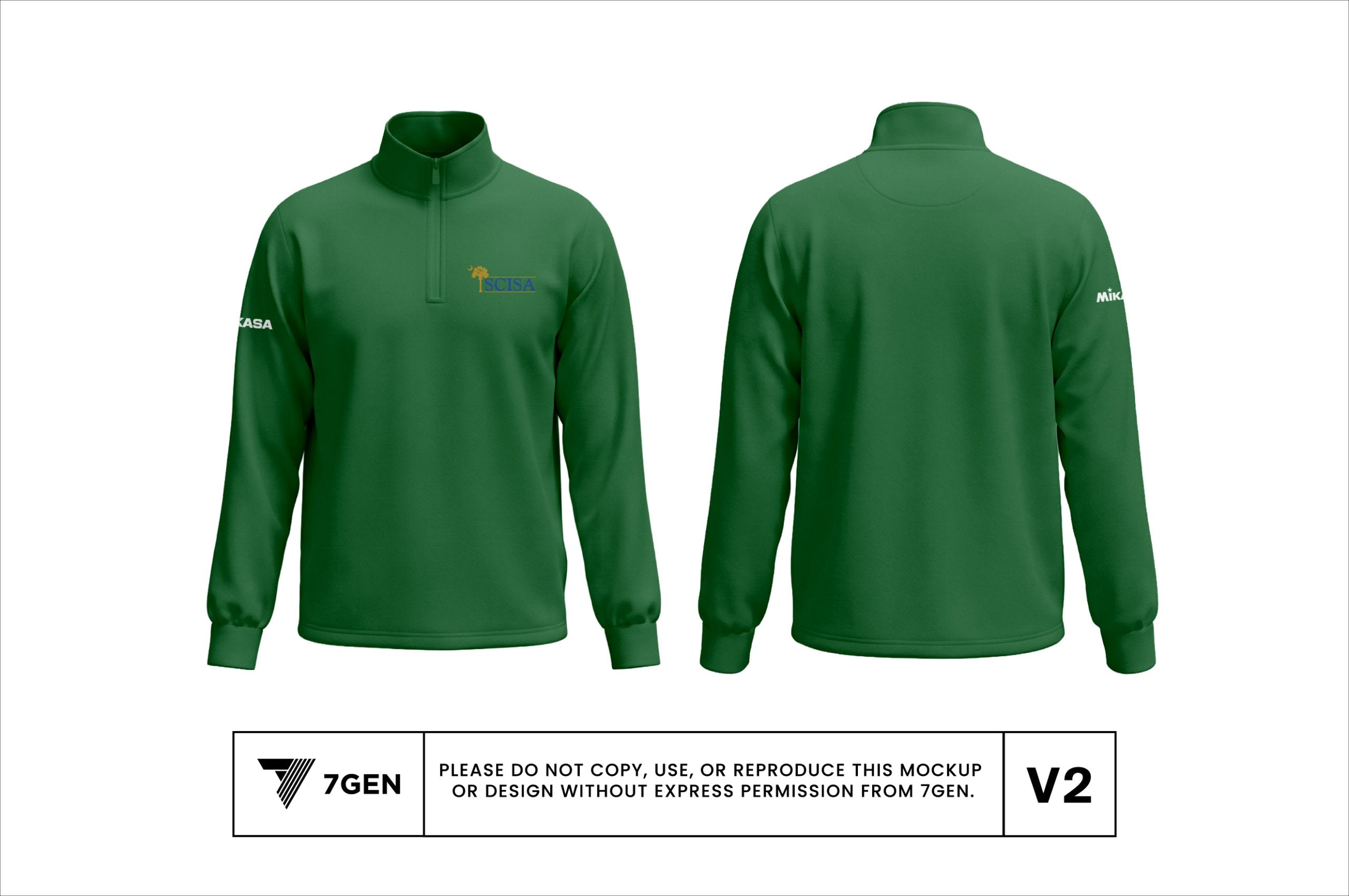 1/4 Zip - Green