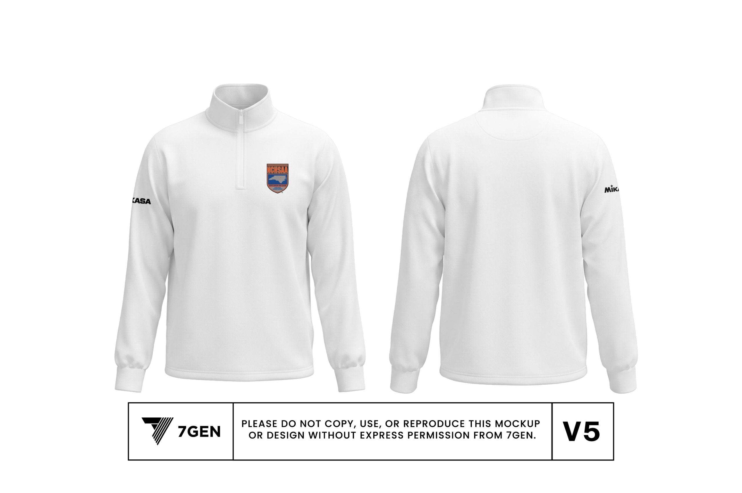 1/4 Zip - White