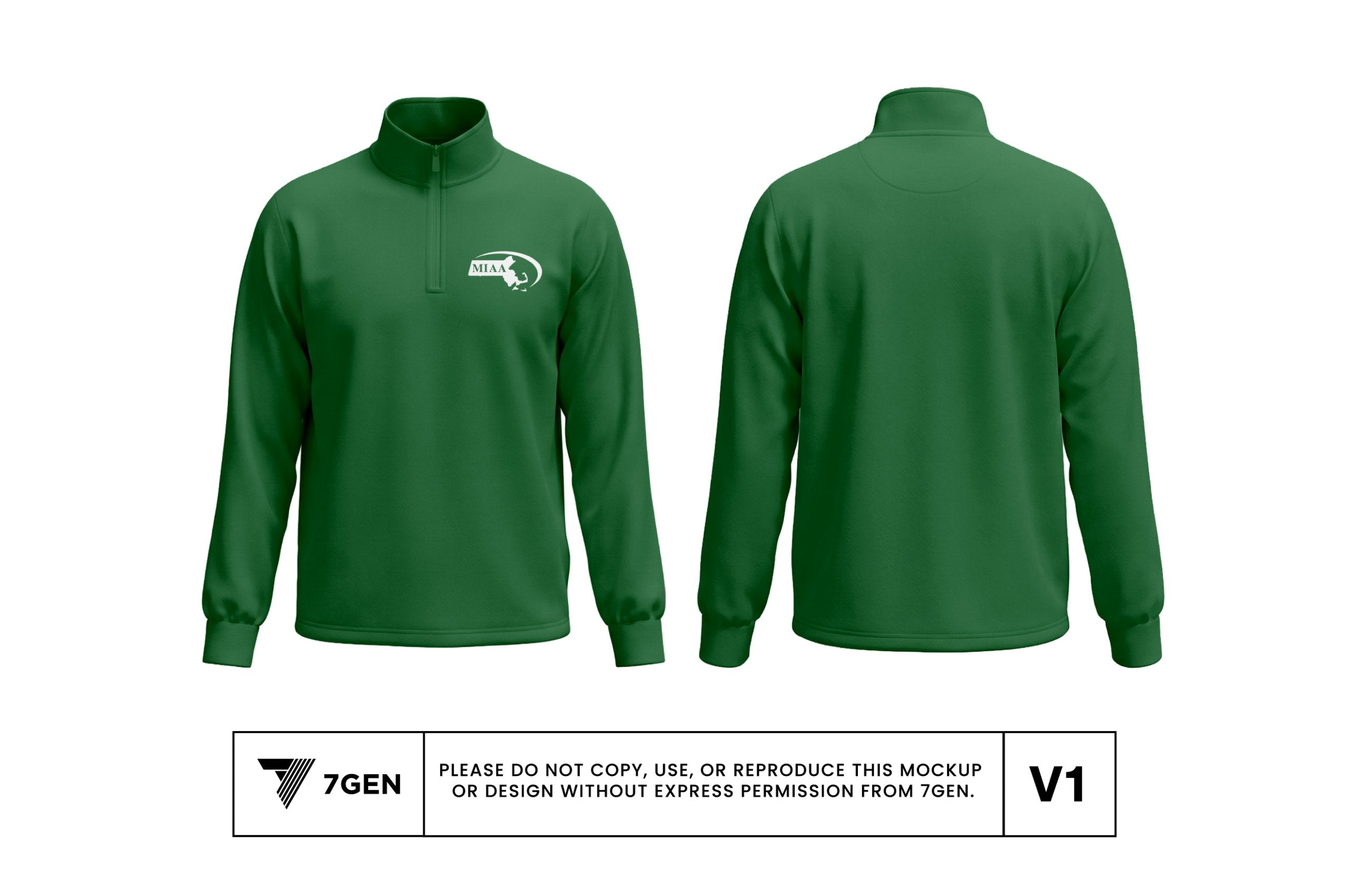 1/4 Zip - Green
