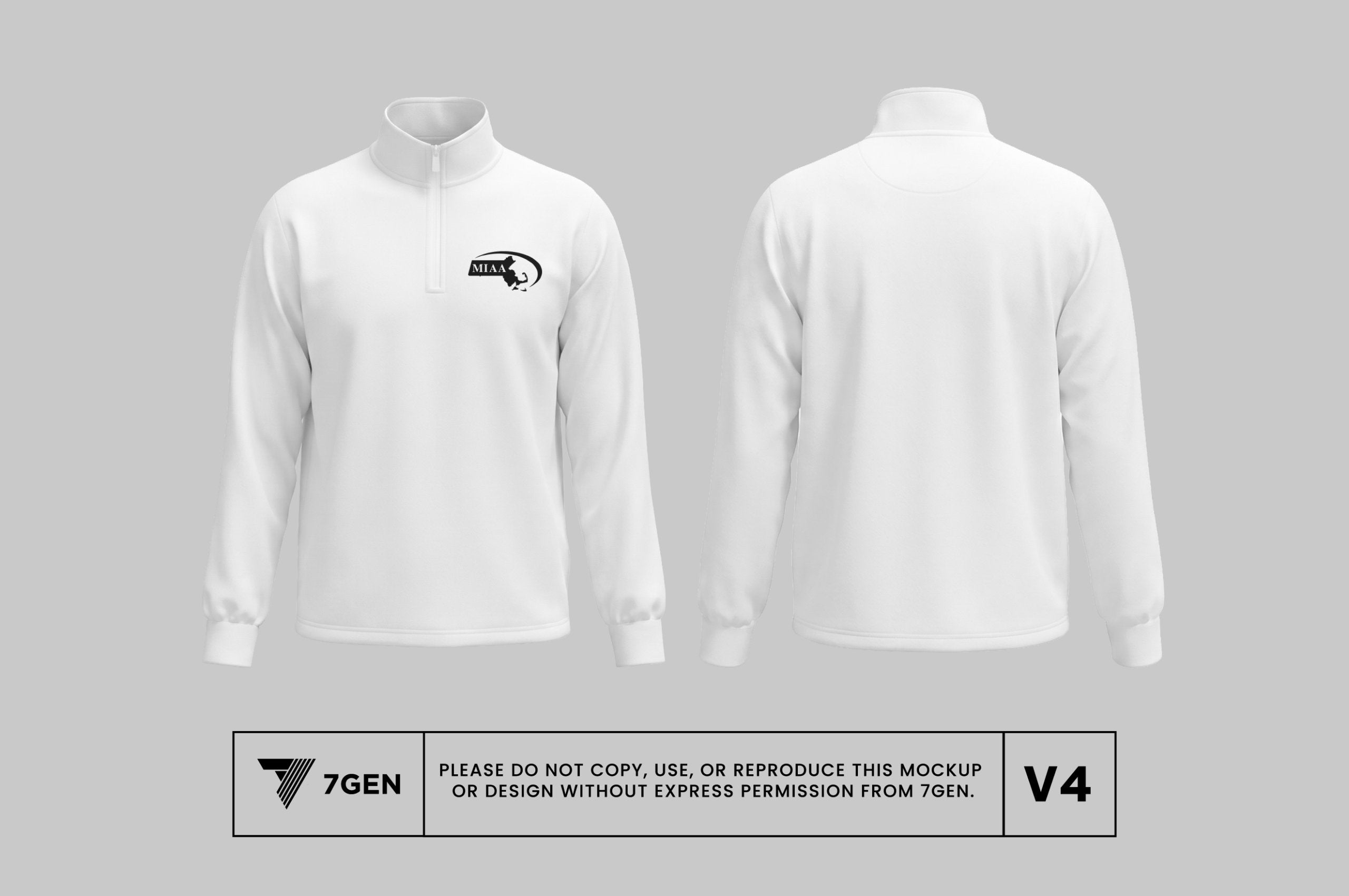 1/4 Zip - White