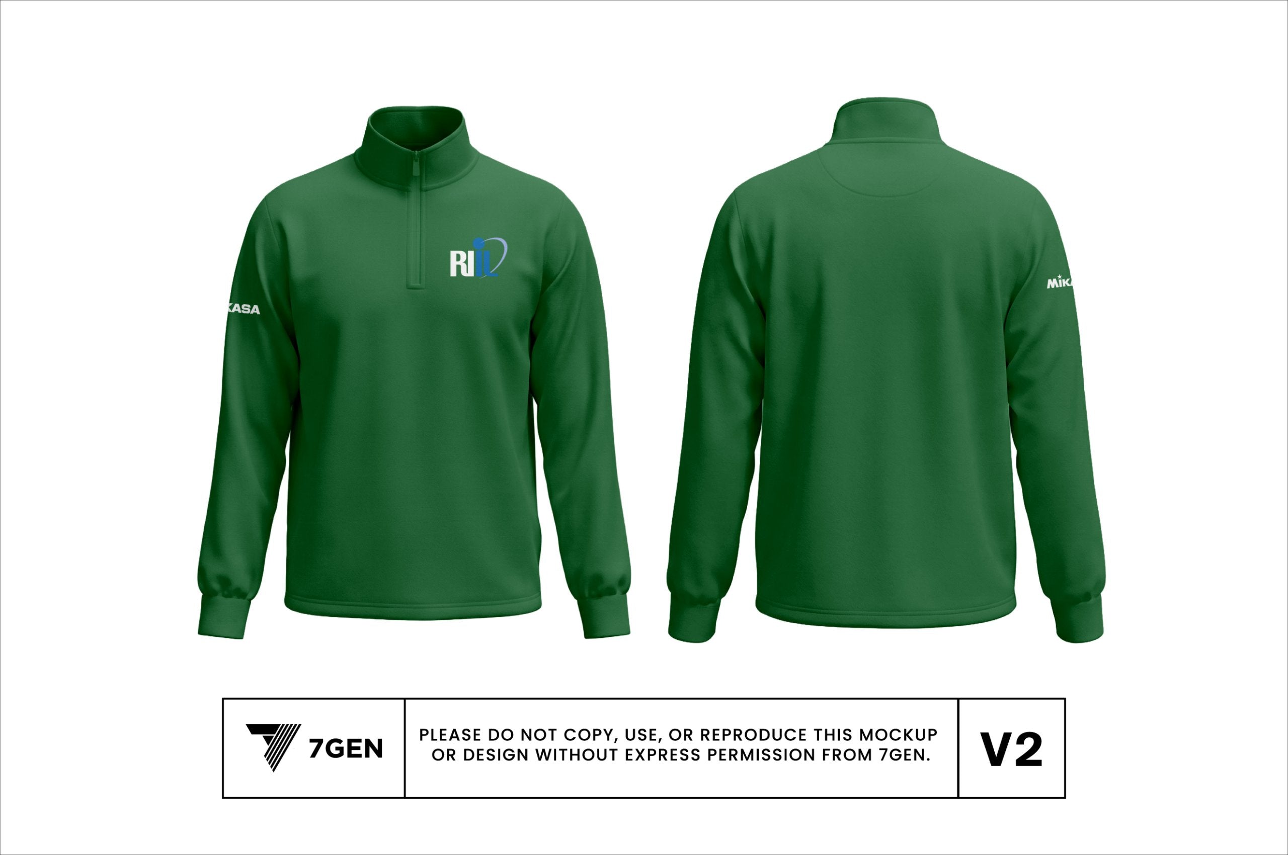 1/4 Zip - Green