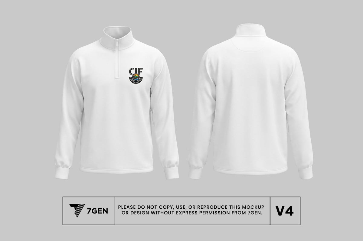 1/4 Zip - White