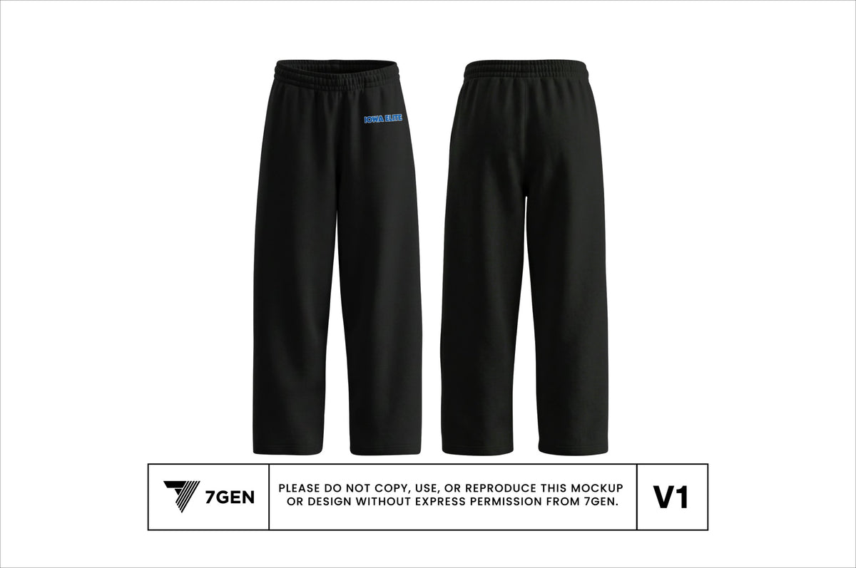 Cotton Straight Leg Sweatpants - Black
