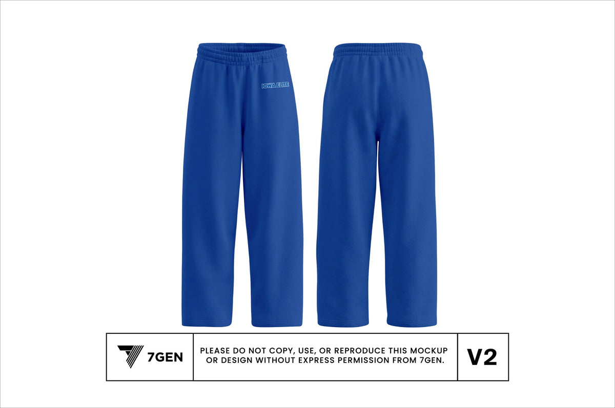 Cotton Straight Leg Sweatpants - Blue