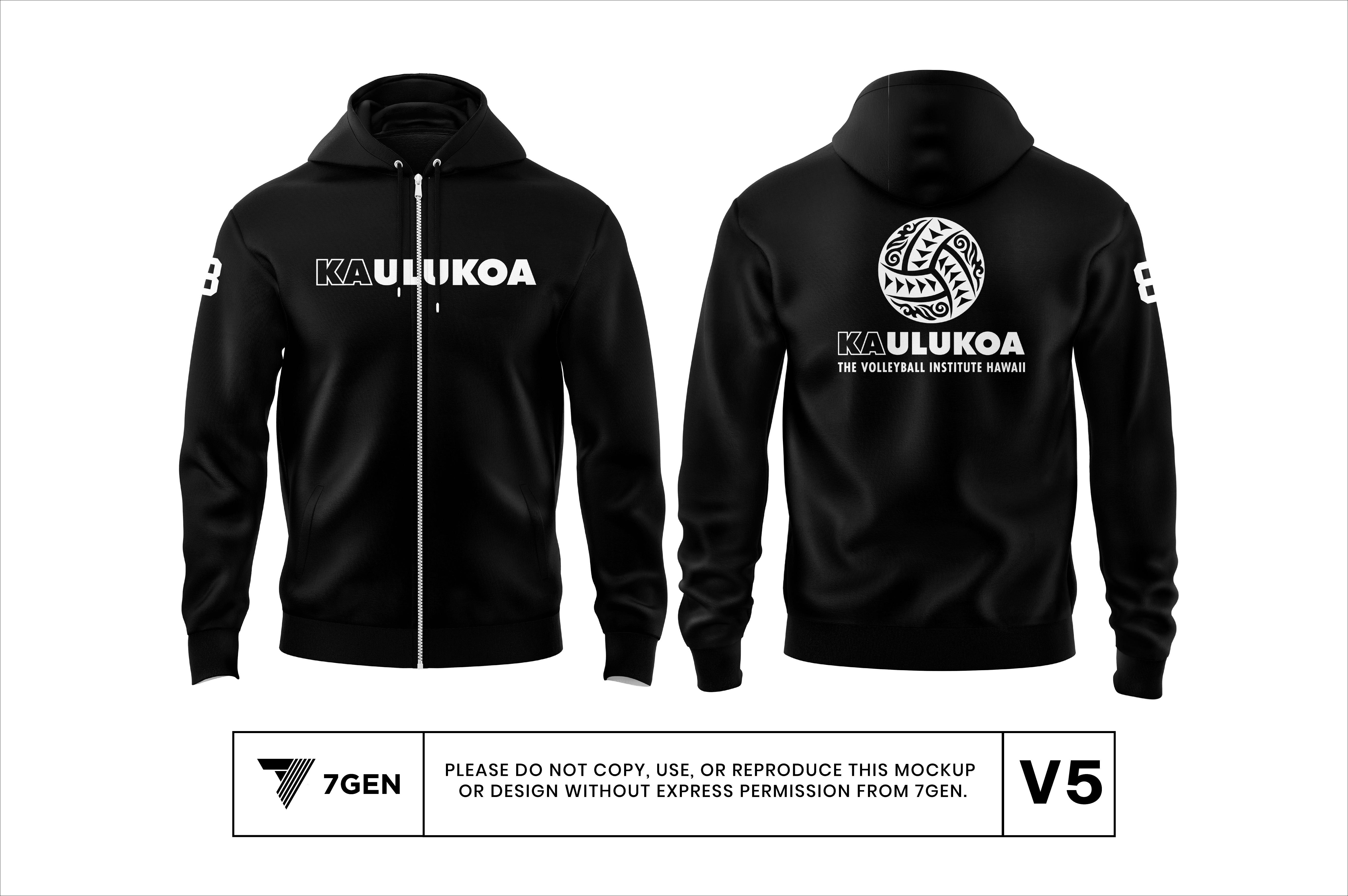 Koa Full Zip Hoodie - Black