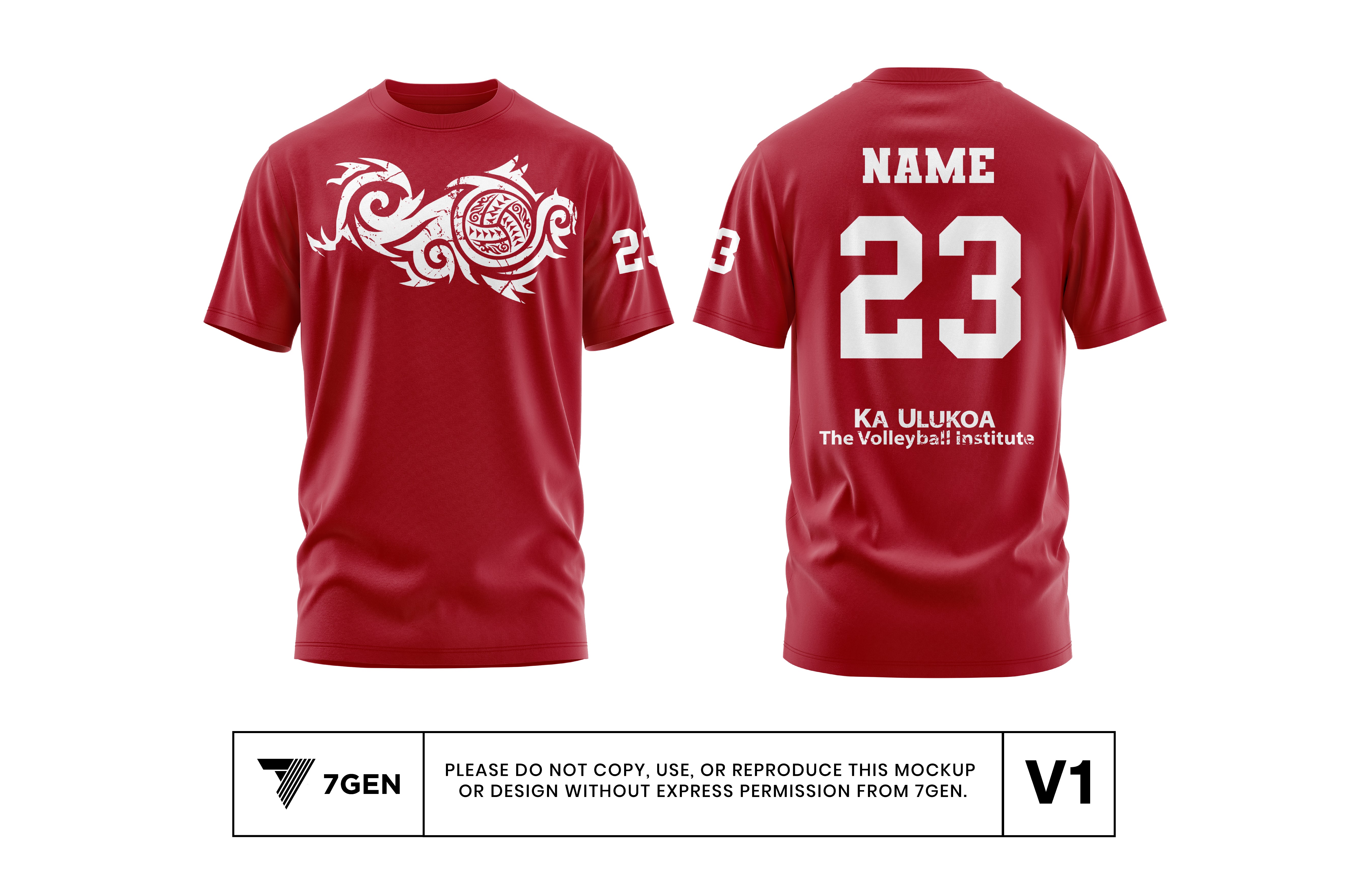 Koa Tribal Logo Shirt - Red