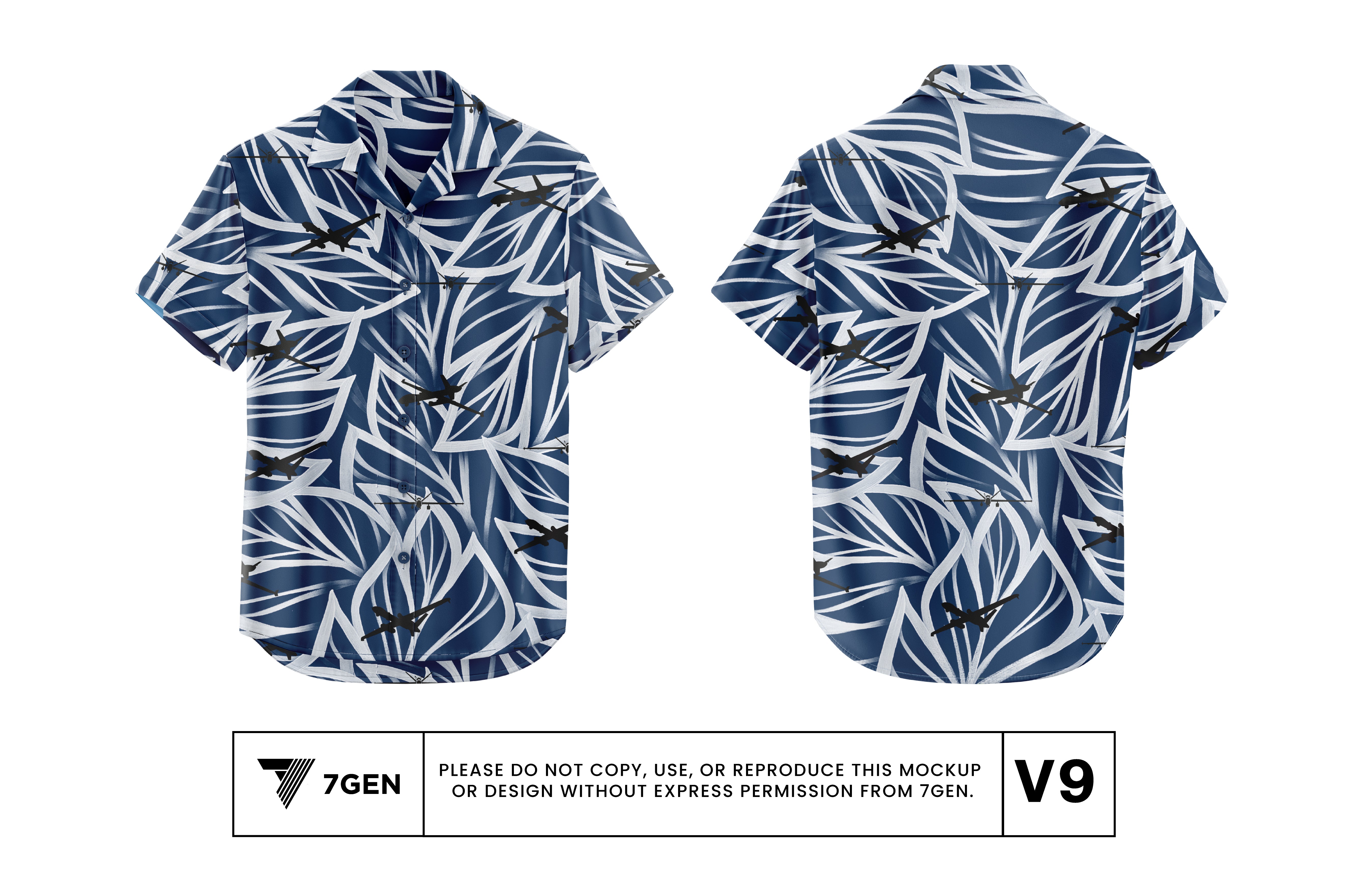 Dark Blue Hawaiian Shirt
