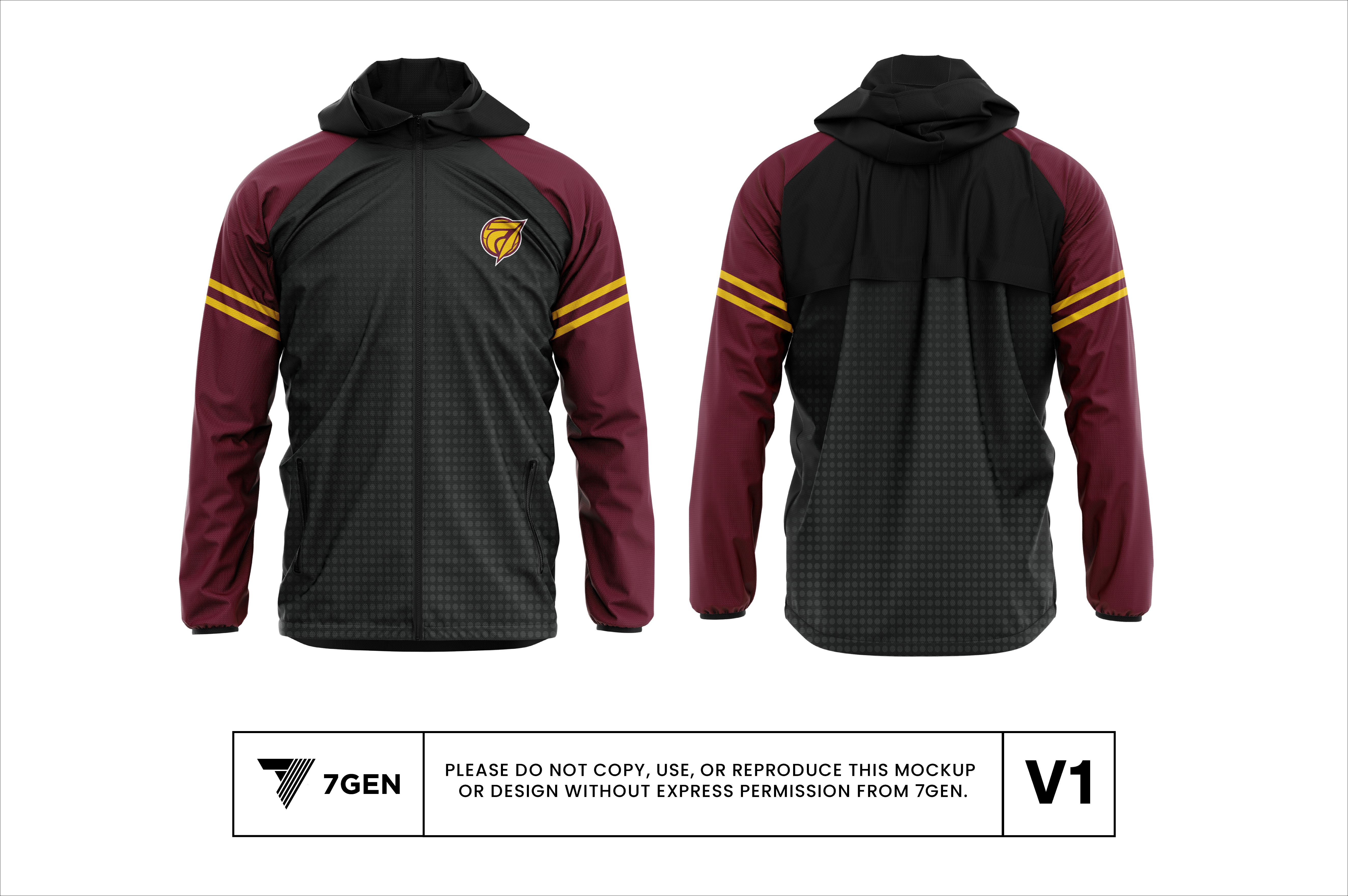 Tech Jacket (Black & Maroon)