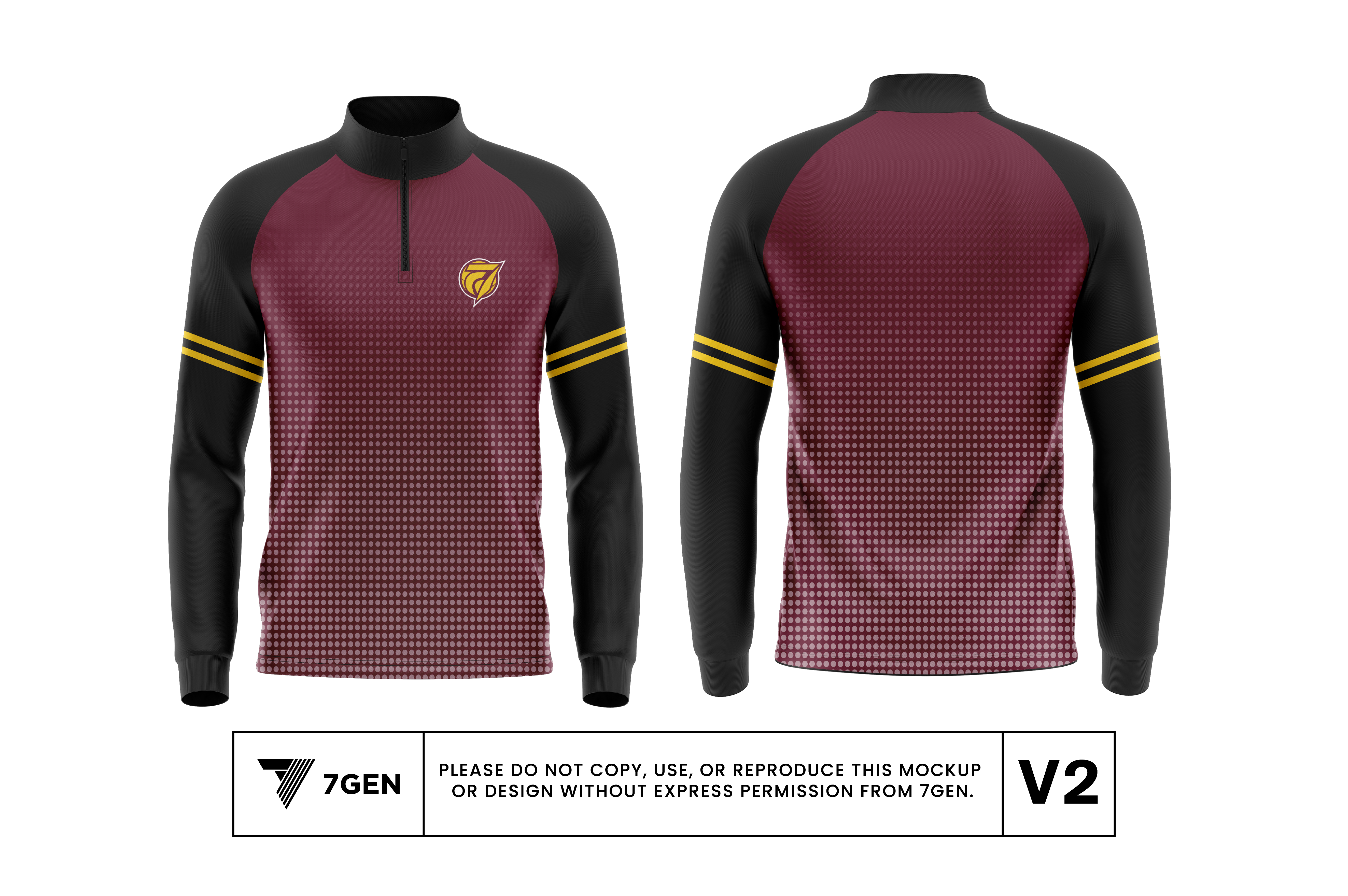 1/2 Zip (Maroon & Black)