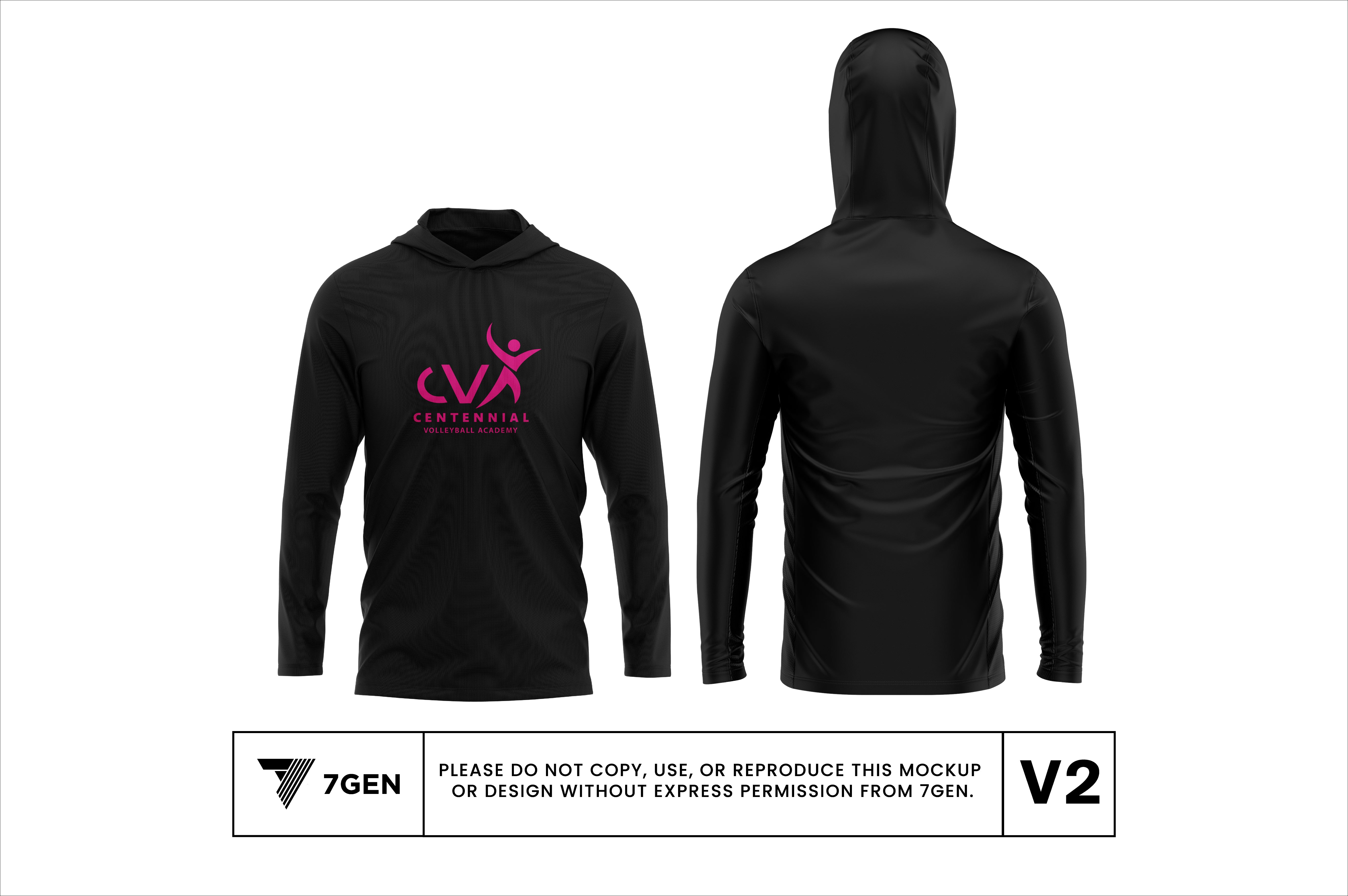 Hooded LS Tri Blend Logo Shirt - Black